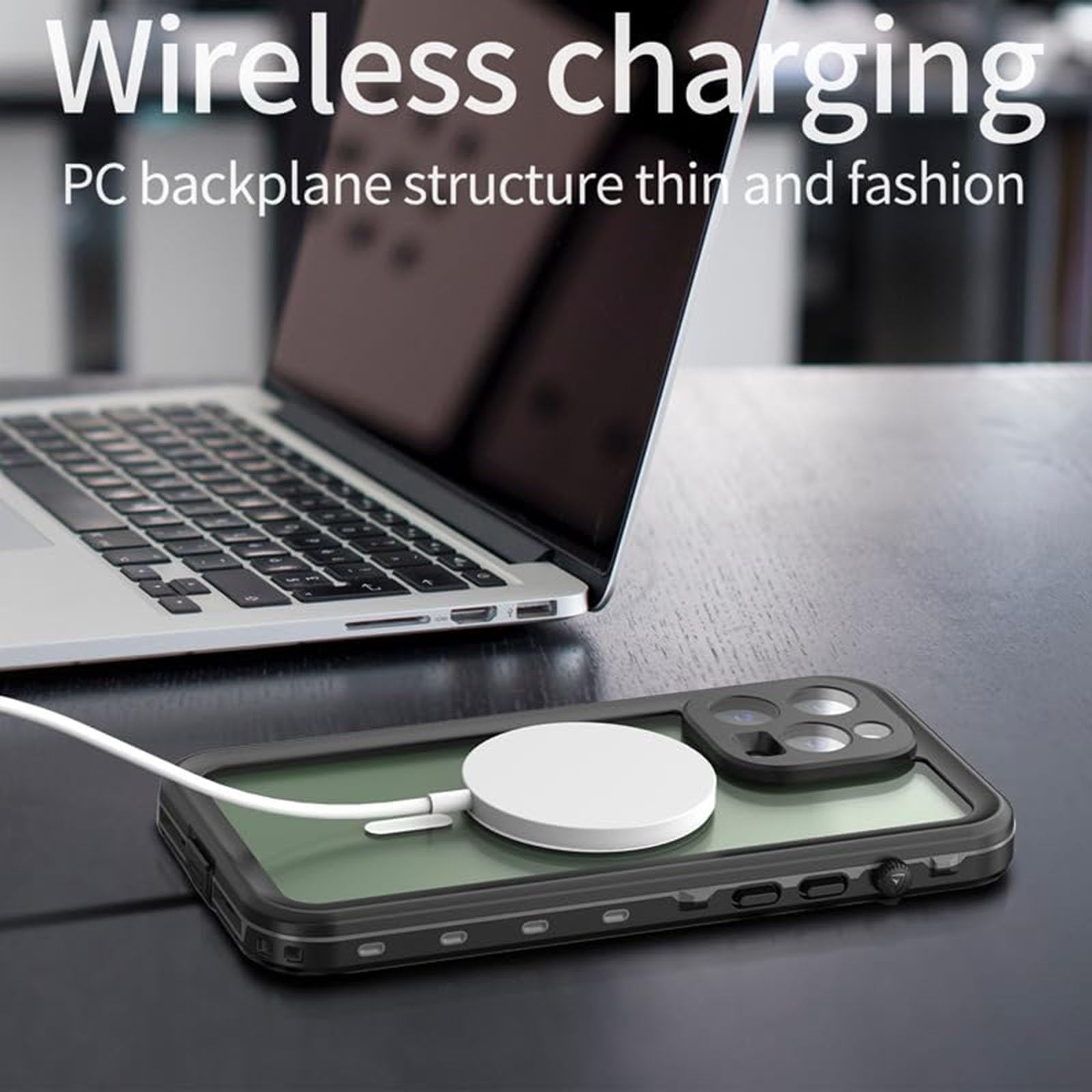 Custodia Impermeabile per iPhone 15Pro Max/15 Pro/15 Plus/15, Robusta Protezione Anticaduta di Grado Militare, Cover Antiscivolo con Supporti per la Protezione della Fotocamera, 15 PRO,Verd