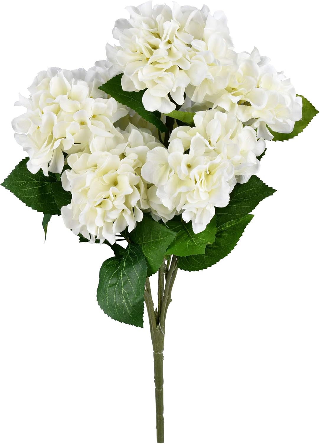 Vickerman Everyday Artificial White Hydrangea Bush 21" Long - Premium Faux Floral Decor for Wedding or Everyday Arrangements - Maintenance Free Flowers