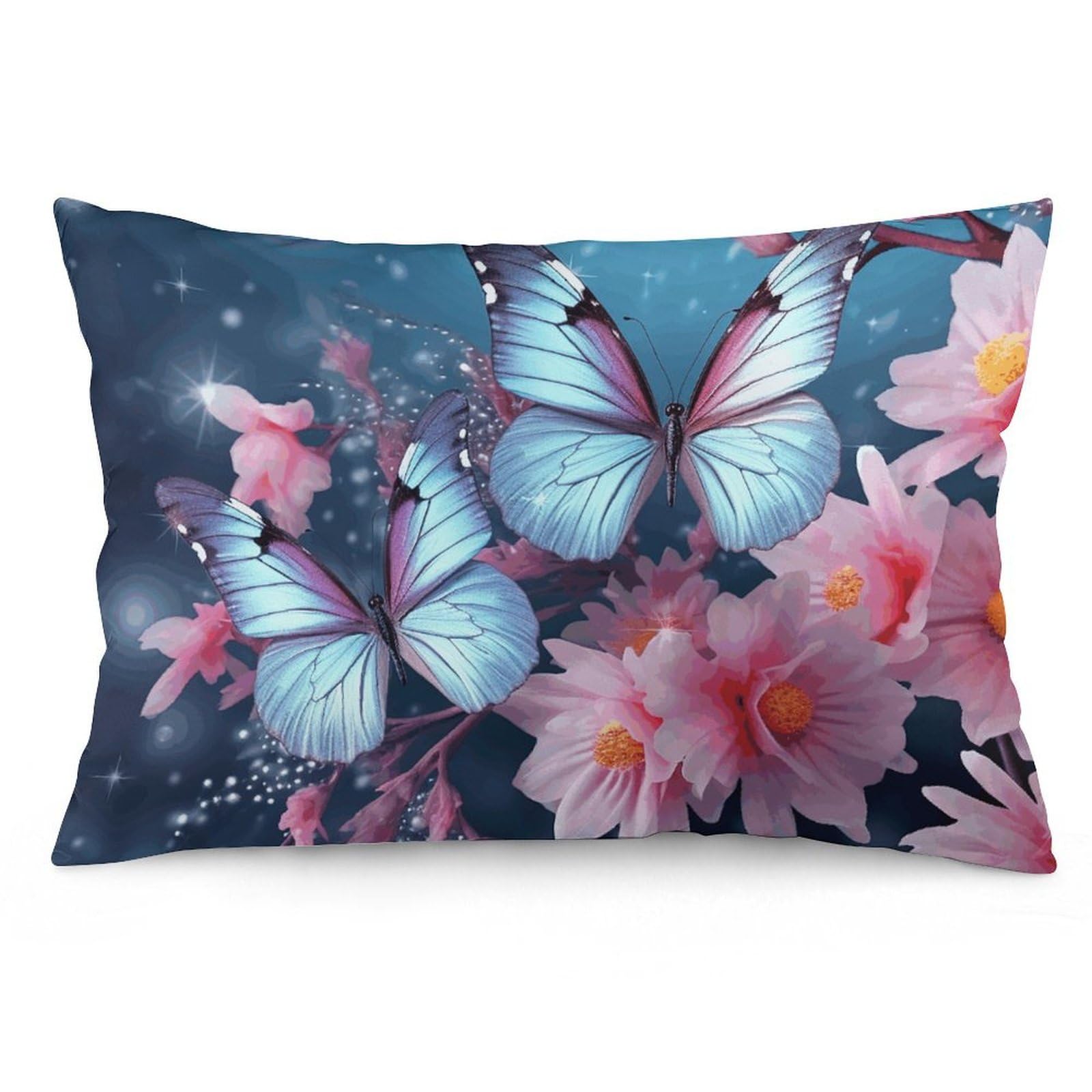 NTVOWPZO 2 Pack Decoration Throw Pillow Covers 20"x30" Pillowcases Covers Butterfly Blossoms Pillowcases Modern Farmhouse Home Decor Sofa Cushions Covers for Couch Bed Living Room