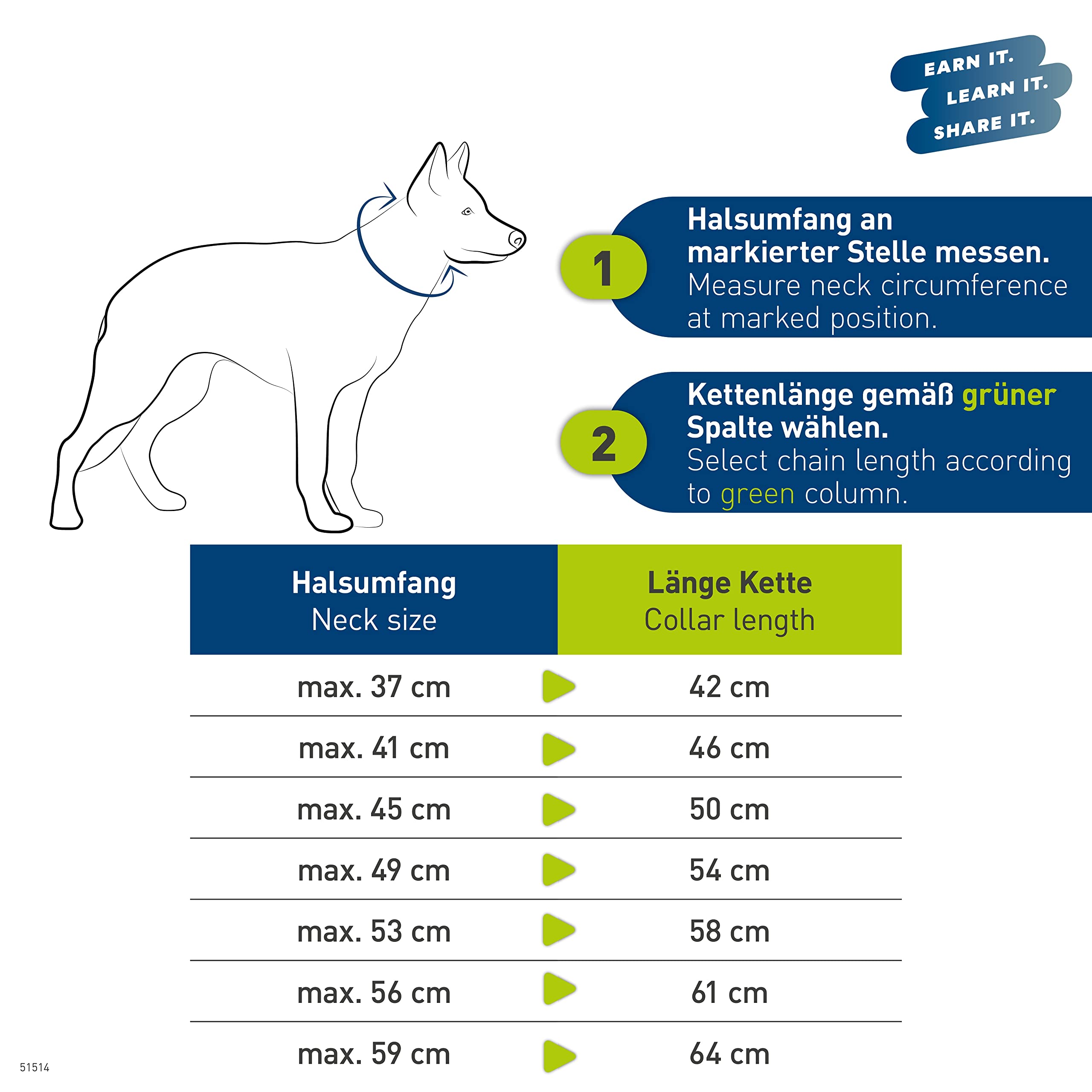 Sprenger, collana per cani con catena da 3 mm, in acciaio inox, per cani a pelo lungo, fino a 55 kg, colore nero (61 cm)