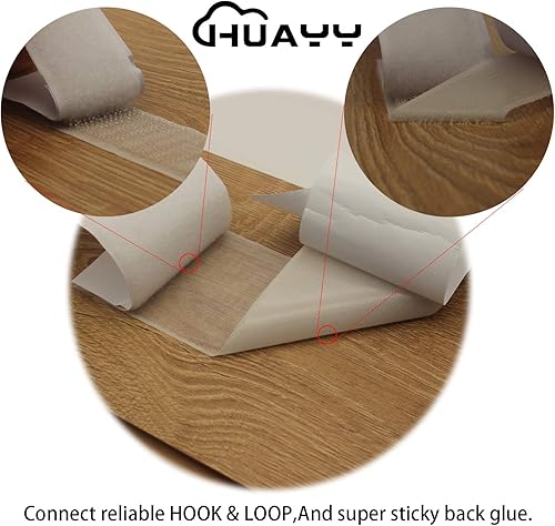 Miniatura 3 de HUAYY 2 pulgadas de ancho y 2 yardas de largo, hojas autoadhesivas de estilo de gancho y bucle, parche de nailon con pegamento súper adhesivo,