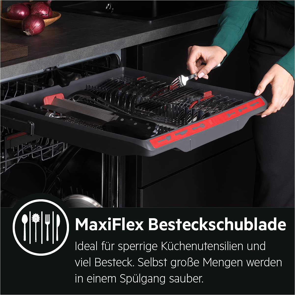 AEG FFB6491AZW Standgeschirrspüler/Serie 6000 mit SatelliteClean / 60cm / AirDry - ideale Trocknungsergebnisse/C/energiesparend/MaxiFlex Besteckschublade/Display/Startzeitvorwahl