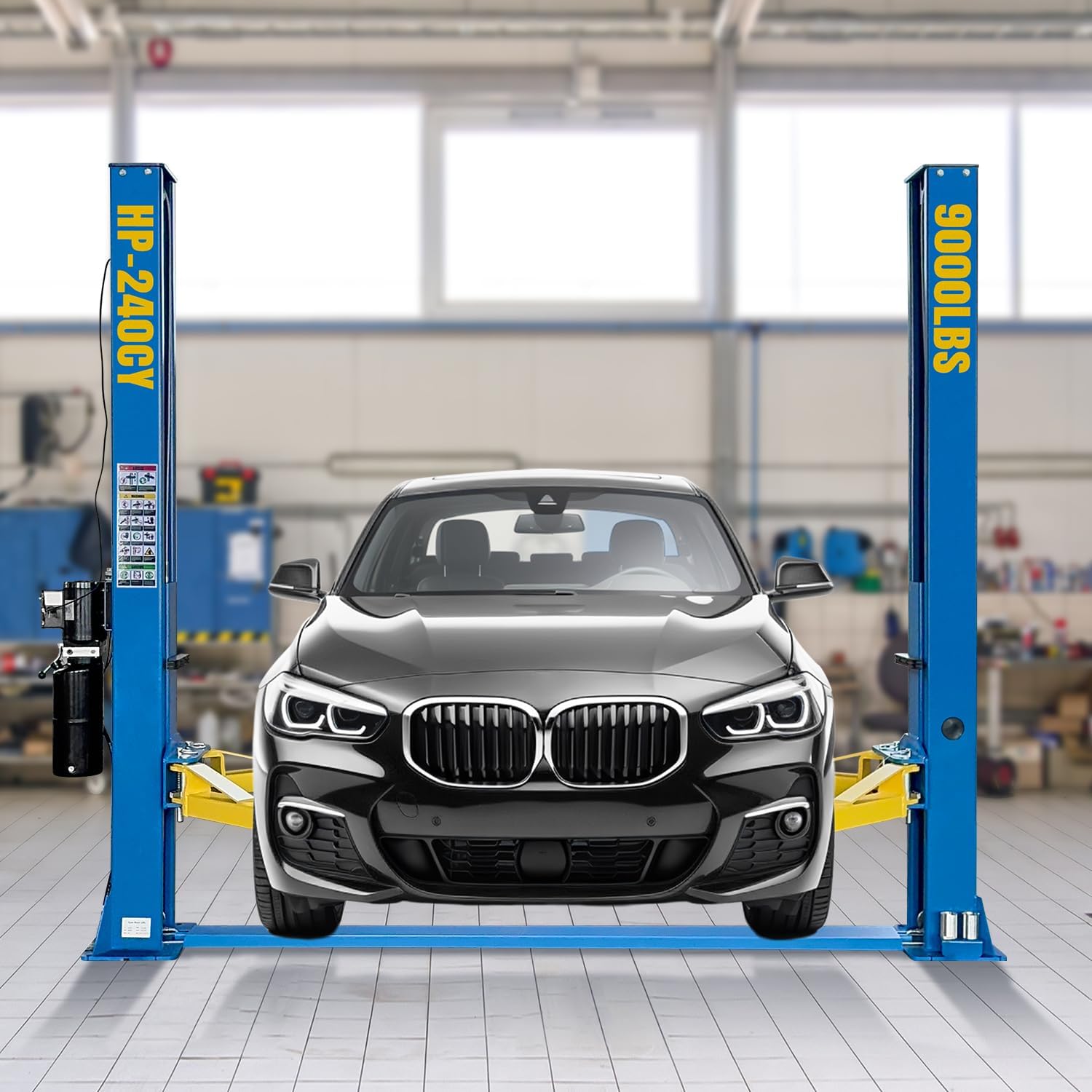 220V Two Post Car Lift, 9,000 LBS Floor Plate, 2 Posts Auto Hoist Truck Lift for Garage 3 Year Warranty