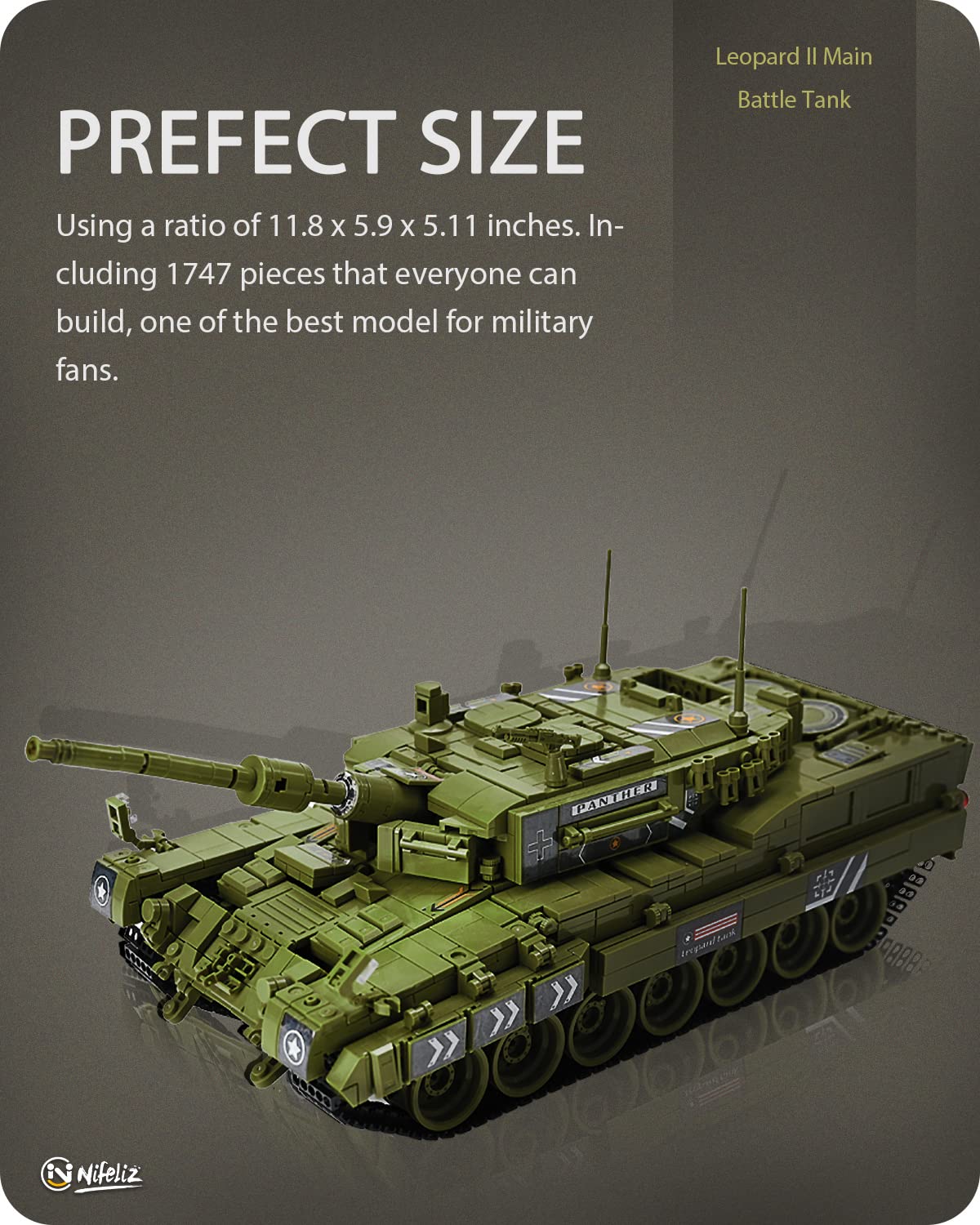 Amazon.com: Nifeliz Leopard II Main Battle Tank Building Kit