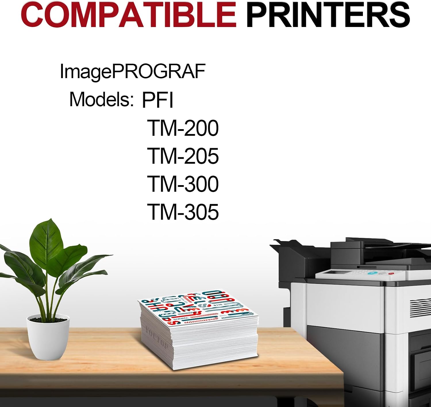 PFI-320 PFI320 Ink Tank (300ml -5 Pack) PFI-320MBK PFI-320C PFI-320M PFI-320Y PFI-320BK Ink Cartridge Replacement for Canon ImagePROGRAF PFI TM-200 TM-205 TM-300 TM-305 Printer