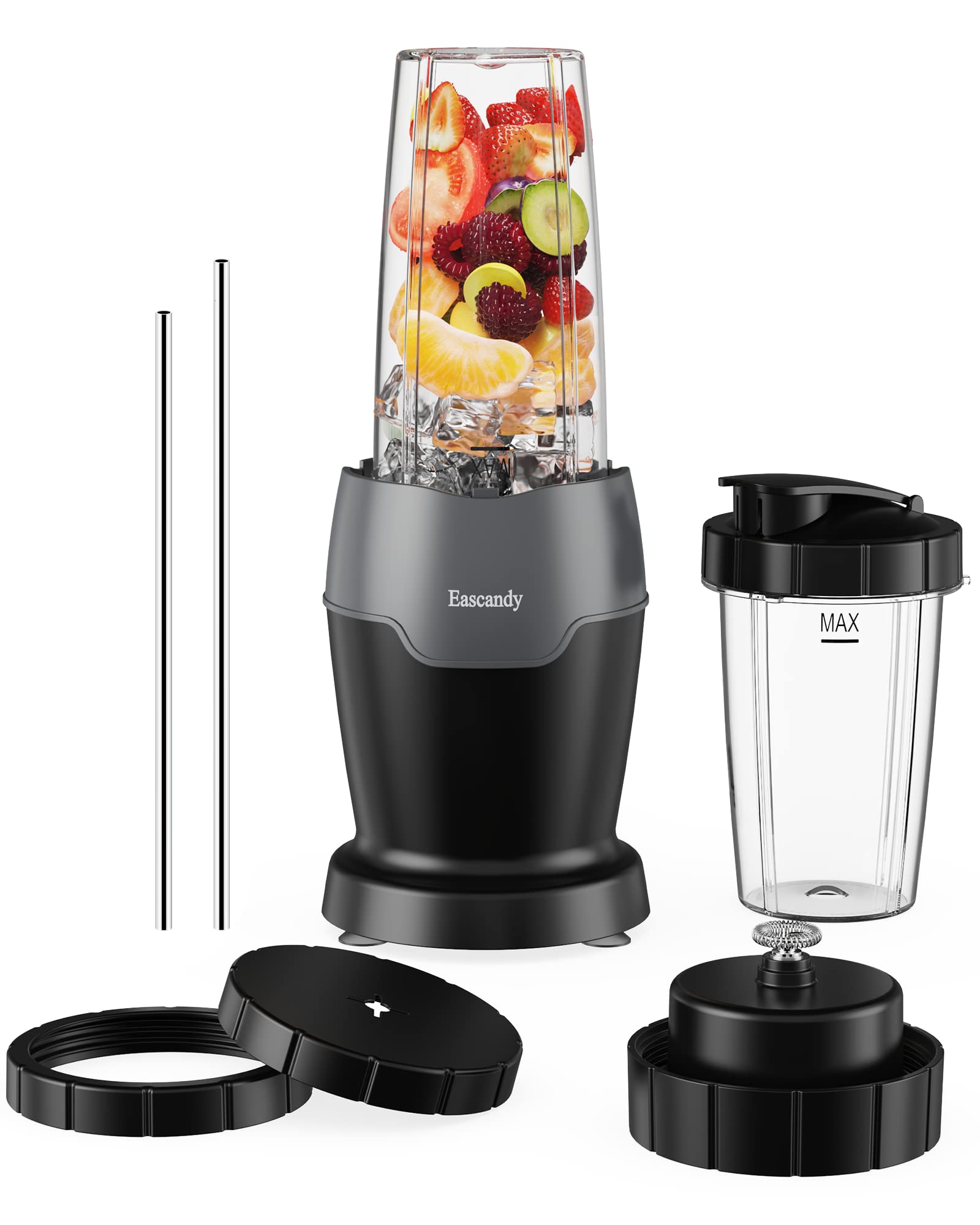 Eascandy 900W Personal Blenders for Shakes and Smoothies with Milk Frother, 22000RPM Bullet Blender with 24oz and 18oz BP...