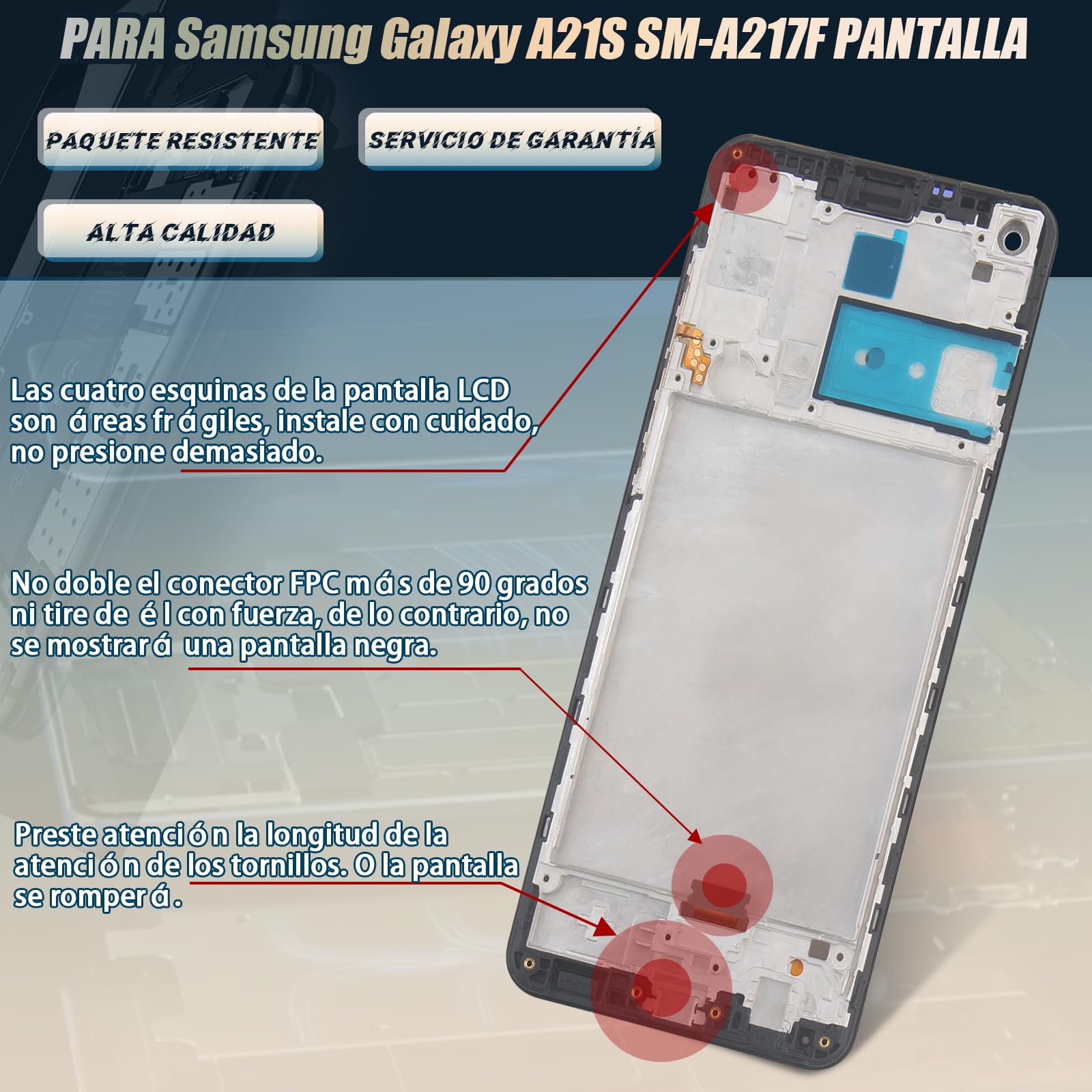 RongZy Pantalla para Samsung Galaxy A21S Táctil LCD de Repuesto Ensamblaje Digitalizador Reemplazo para Samsung Galaxy A21S A217 con Herramientas de Reparación(Negro)