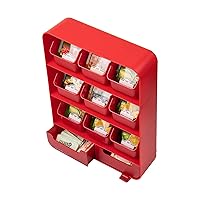 Vista 4 de Mind Reader, organizador para condimentos y soporte para saquitos de té "Baggy", color negro, ninguno , Rojo