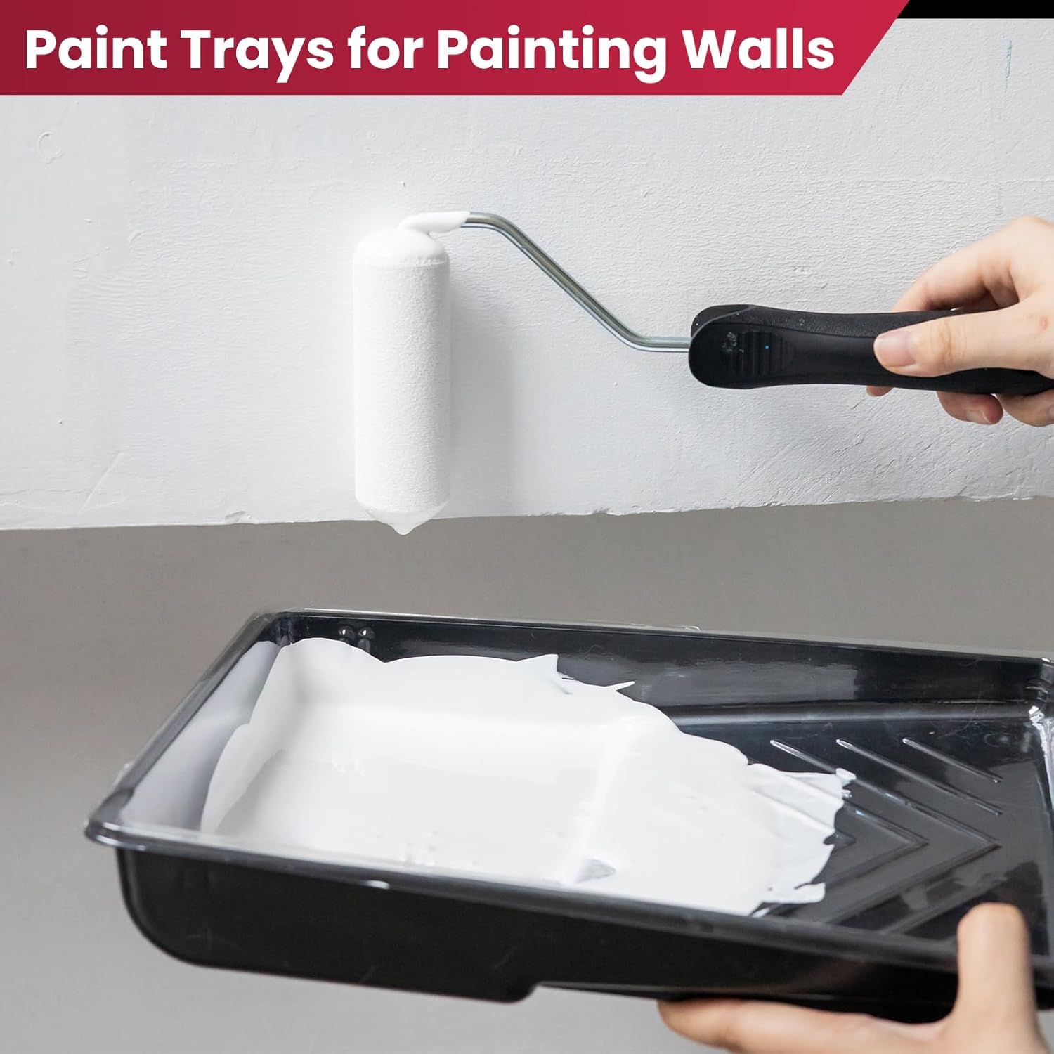 Mister Rui Lot de 6 bacs à peinture 32 x 22 cm pour peinture murale, accessoires de peinture, plastique