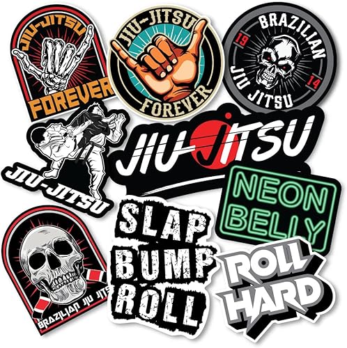 Paquete de calcomanías brasileñas Jiu Jitsu BJJ para parachoques para autos tazas portátiles refrigeradores vasos y teléfonos 2 pulgadas S para