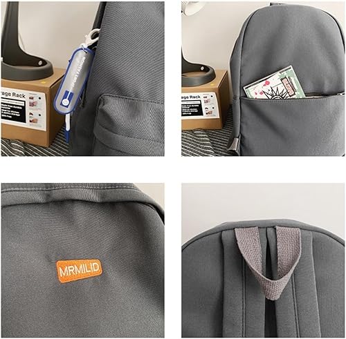 Miniatura 4 de Mochila Kawaii con bonitos accesorios, mochila casual de viaje para hombres, impermeable, ligera, bolsa para laptop, Negro -, Mochila casual