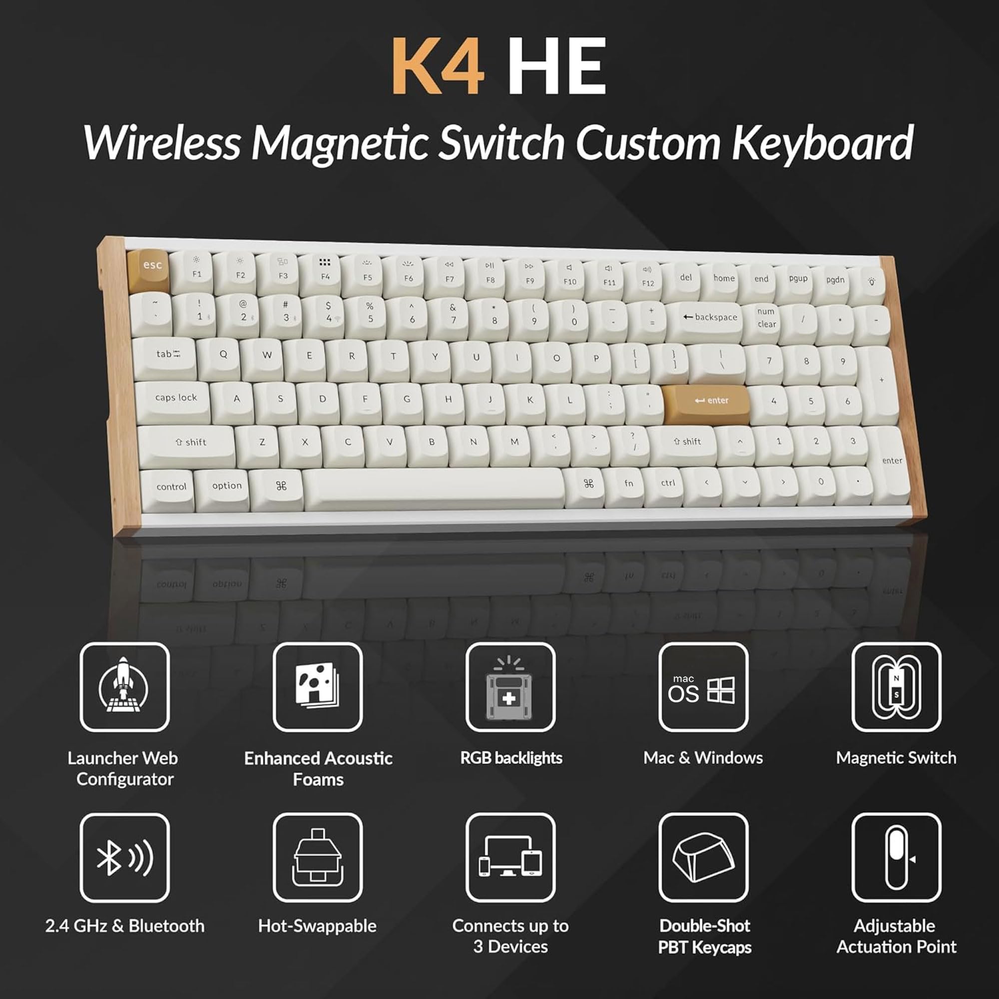 Keychron K4 HE 96% ワイヤレス磁気スイッチキーボード Amazon.co.jp: Keychron K4 HE 96% Wireless Hall Effect Keyboard