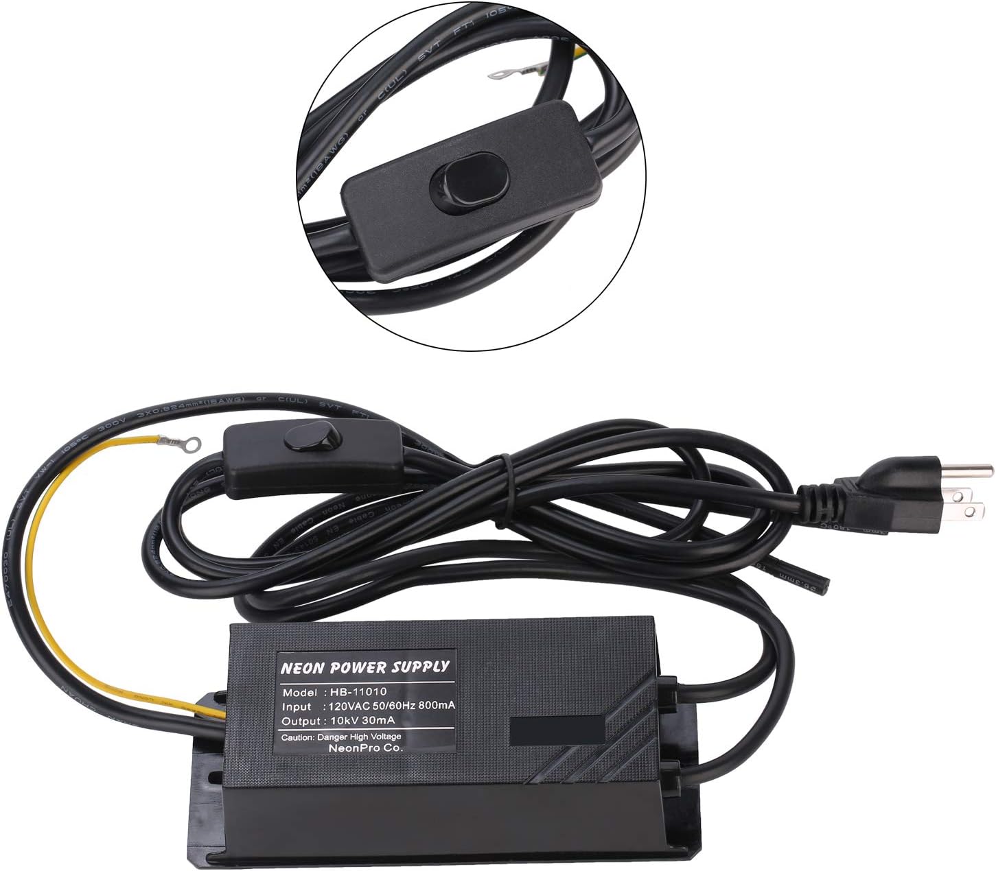 10KV 10000V Neon Sign Transformer Lichtenberg Machine Wood Burning Machine Power Supply for Glass Neon Signs Light Beer Bar Lights Transformer 120V 50/60Hz