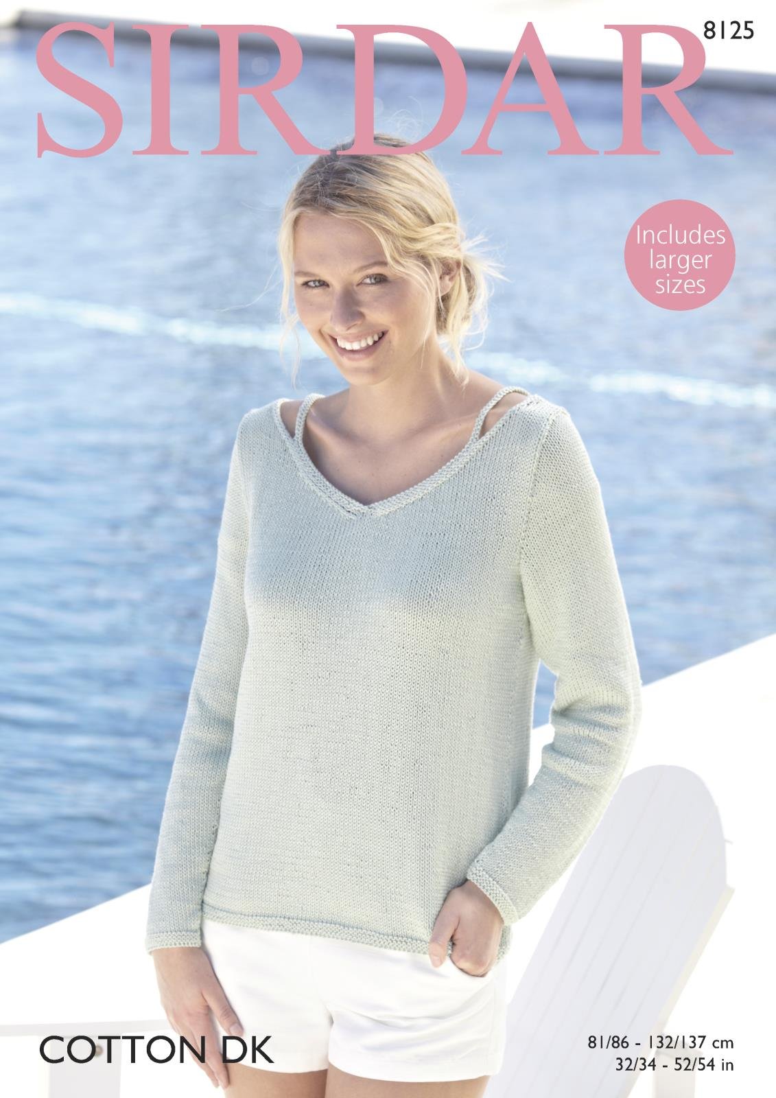 Sirdar Women's 8125 Knitting Pattern Sweater In Cotton Dk