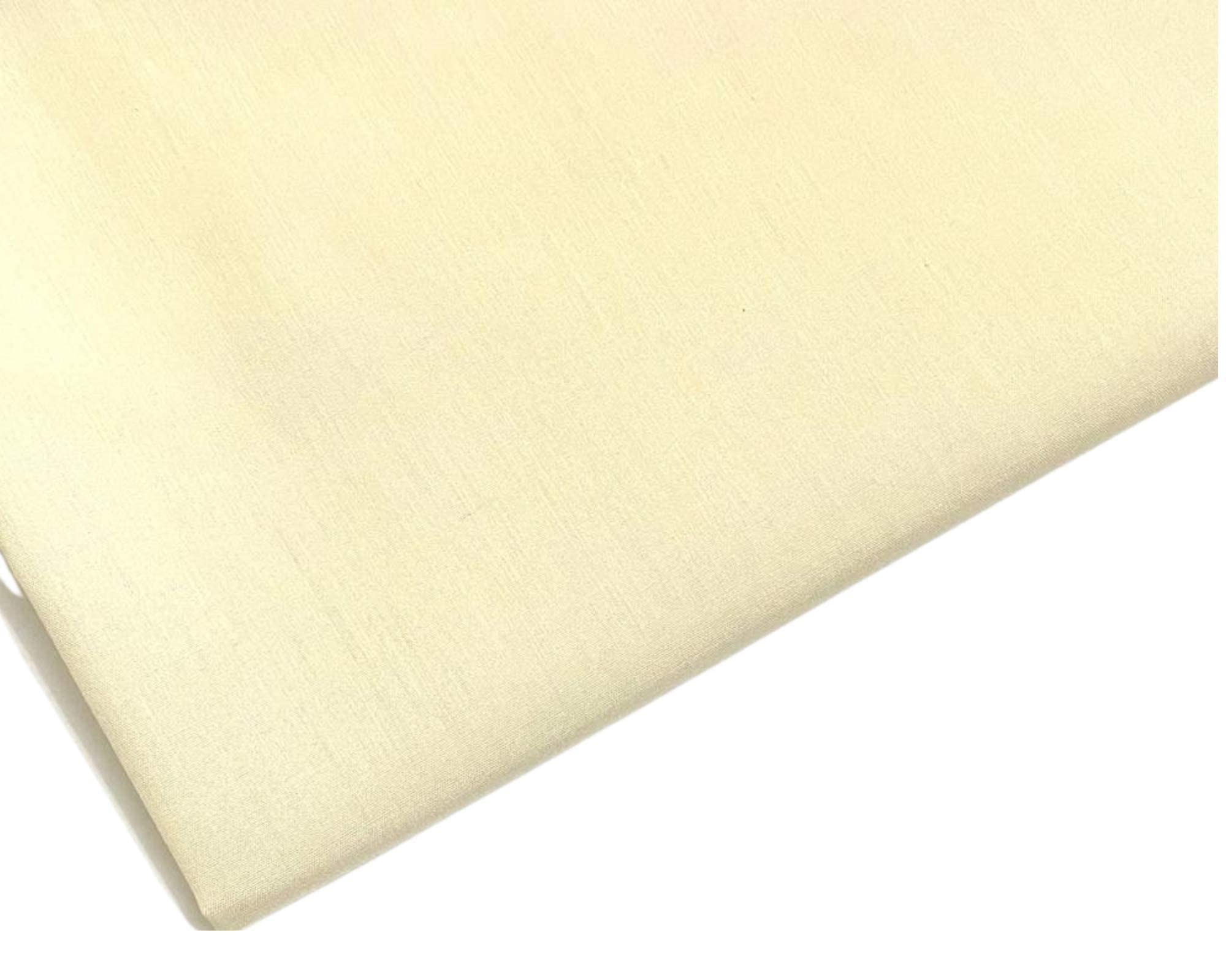Plain Cream Polycotton Fabric - 45 inch / 112 cm Wide (Cream, 1 METRE)