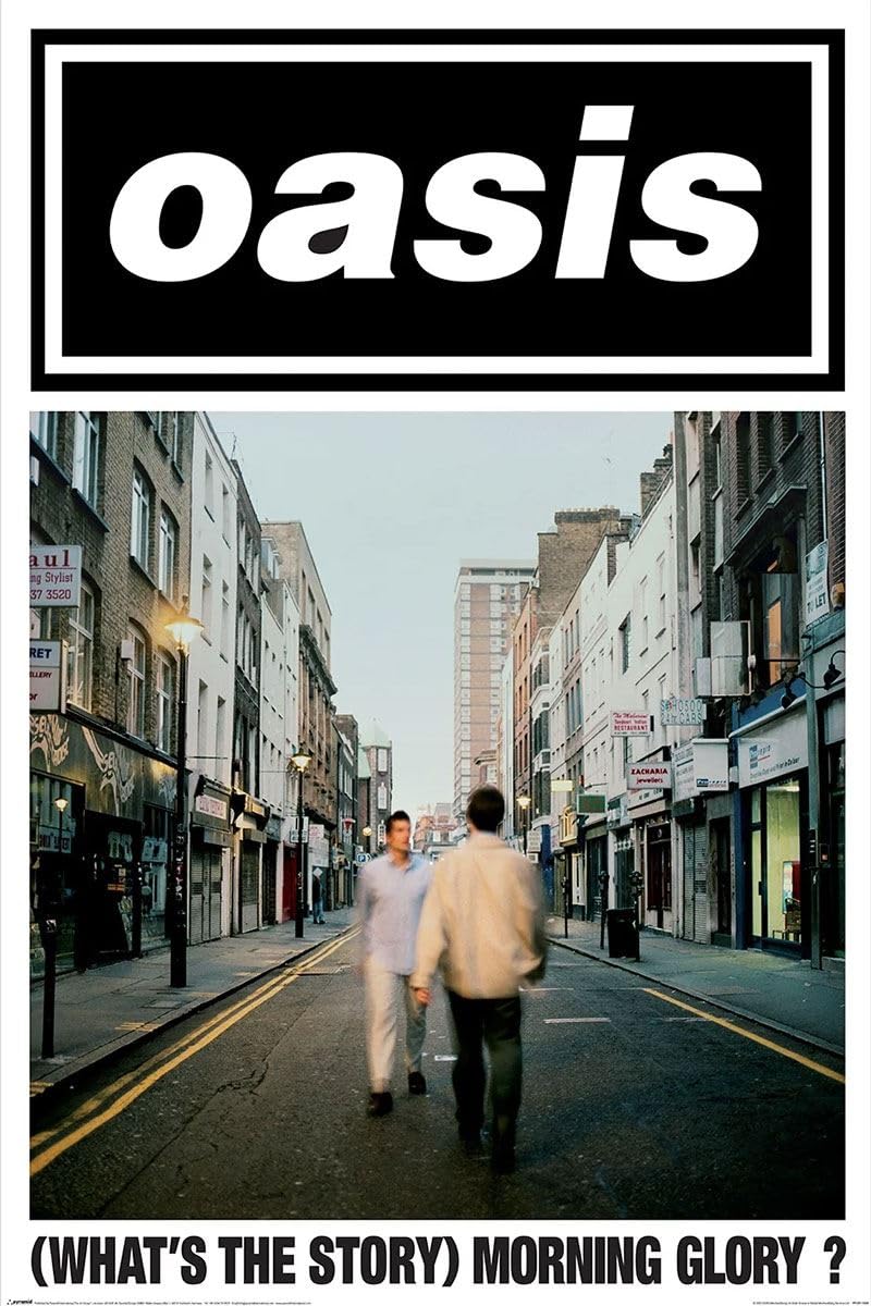 Grindstore Multicolour Oasis Poster (What's The Story Morning Glory) Maxi Wall Art - Laminated Large Print For Wall Decor, Home Office Classroom Decoration, Gift Idea, Decorative Print 91.5X61cm