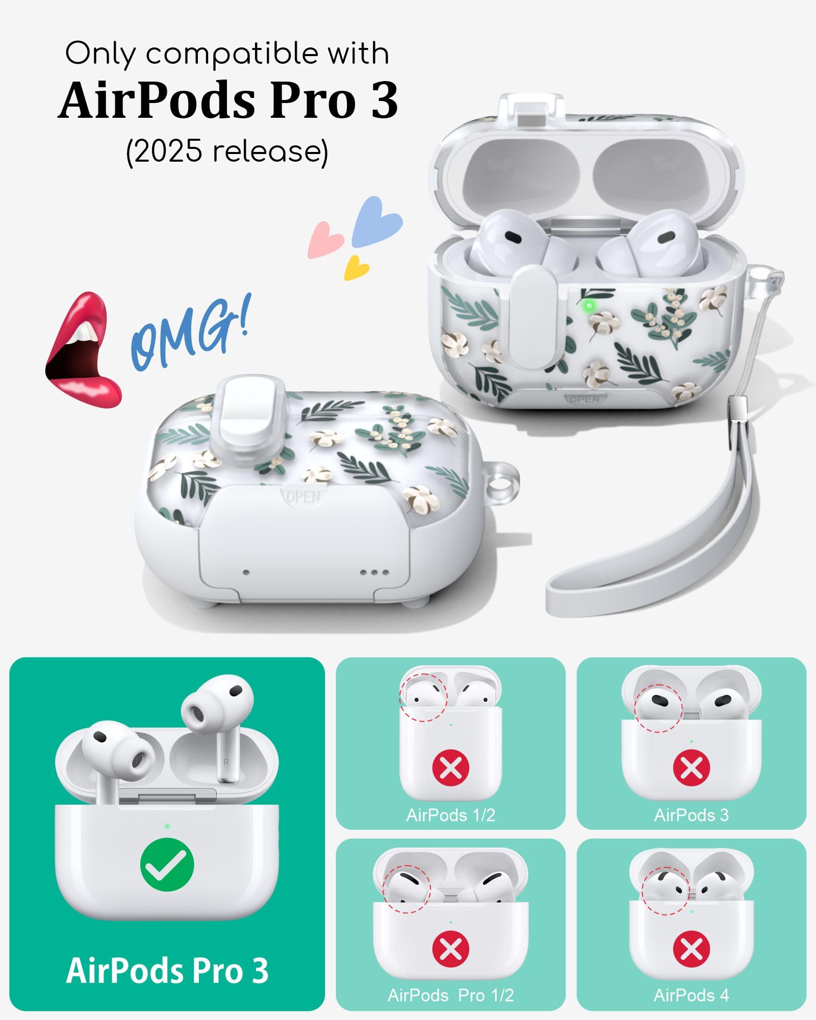 Amazon.com: TATOFY for AirPod Pro 3 Case (2025) with Phone Stand