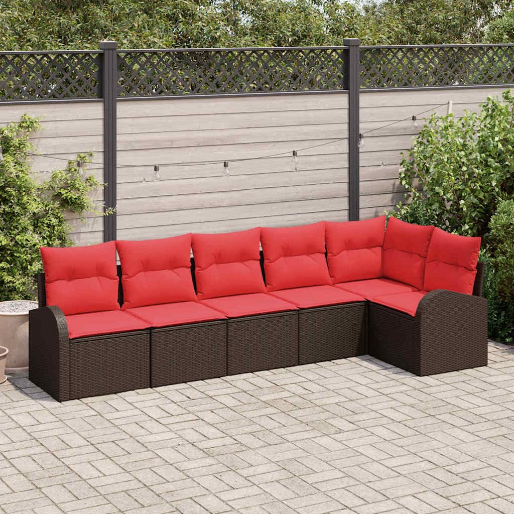 Conjunto jardín sofá marrón ratán sintético Modular con Cojines Lavables Resistente a UV para terraza Patio balcón reunión Descanso Exterior