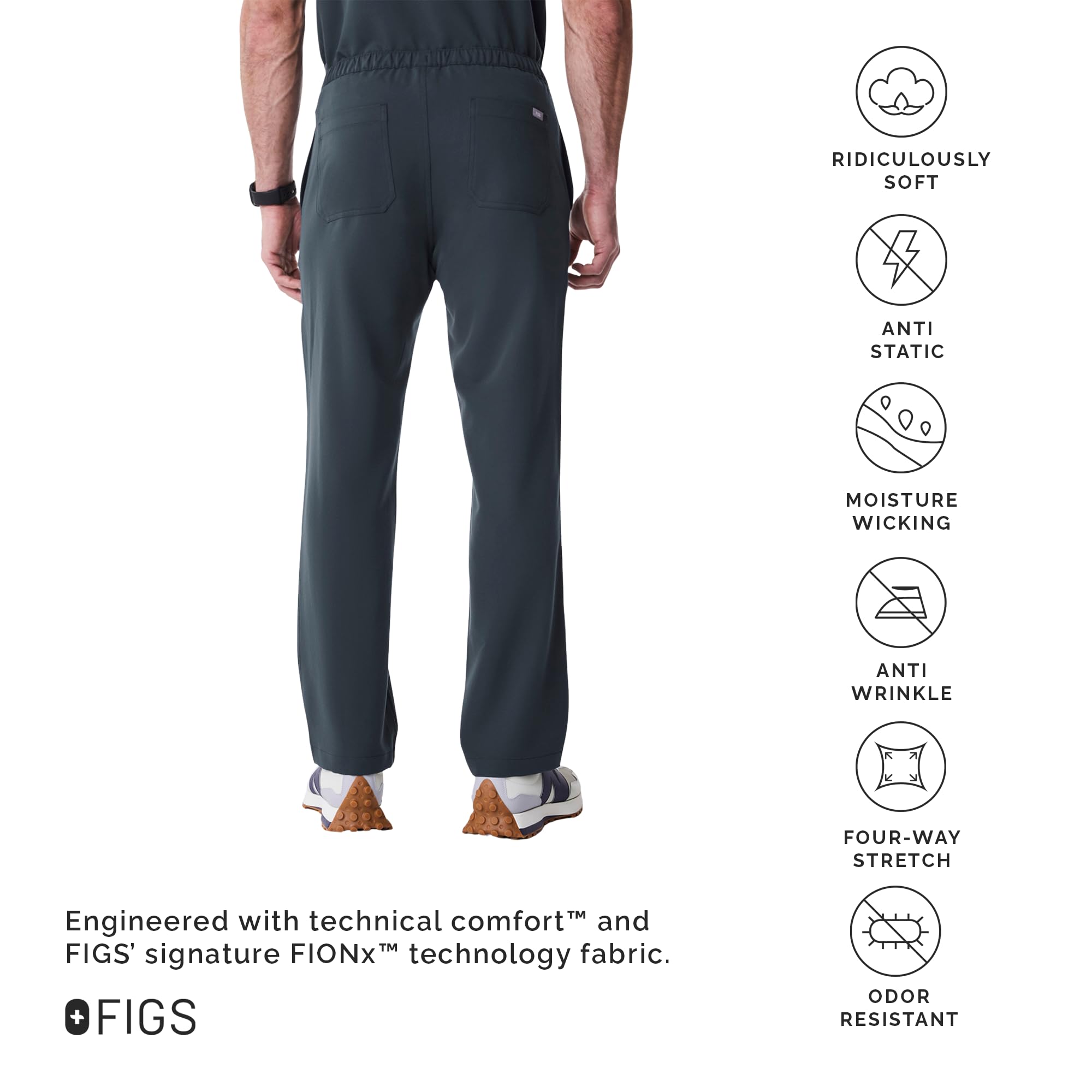 FIGS Pisco Basic Scrub Pants for Men Structured Fit Straight Leg 4 Pockets Anti-Wrinkle product thumbnail 7
