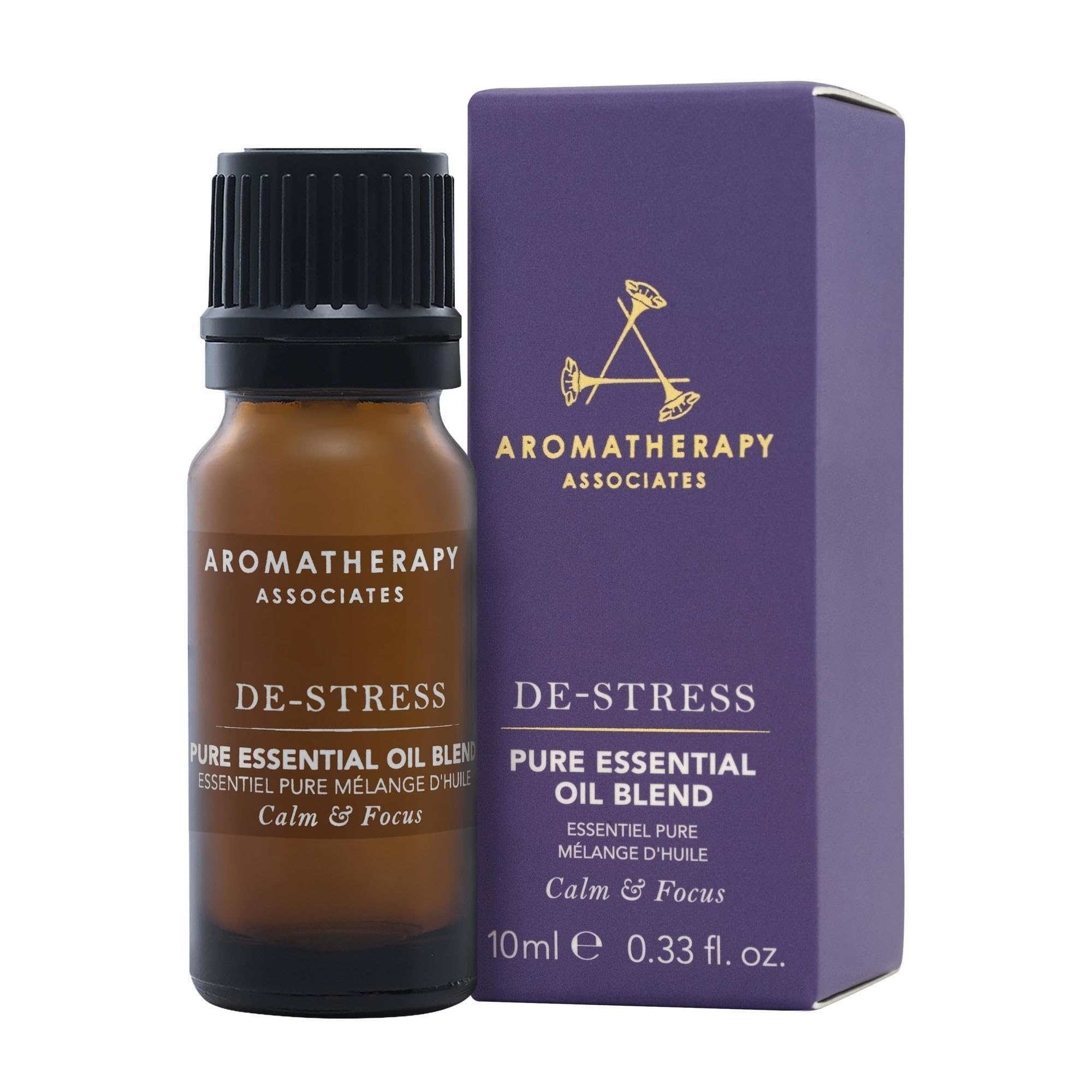 Aromatherapy Associates De-Stress Pure Essential Oil Blend. Premium Undiluted Blend to Clear The Mind. Hand-Crafted with Frankincense, Chamomile and Petitgrain (0.33 fl oz)