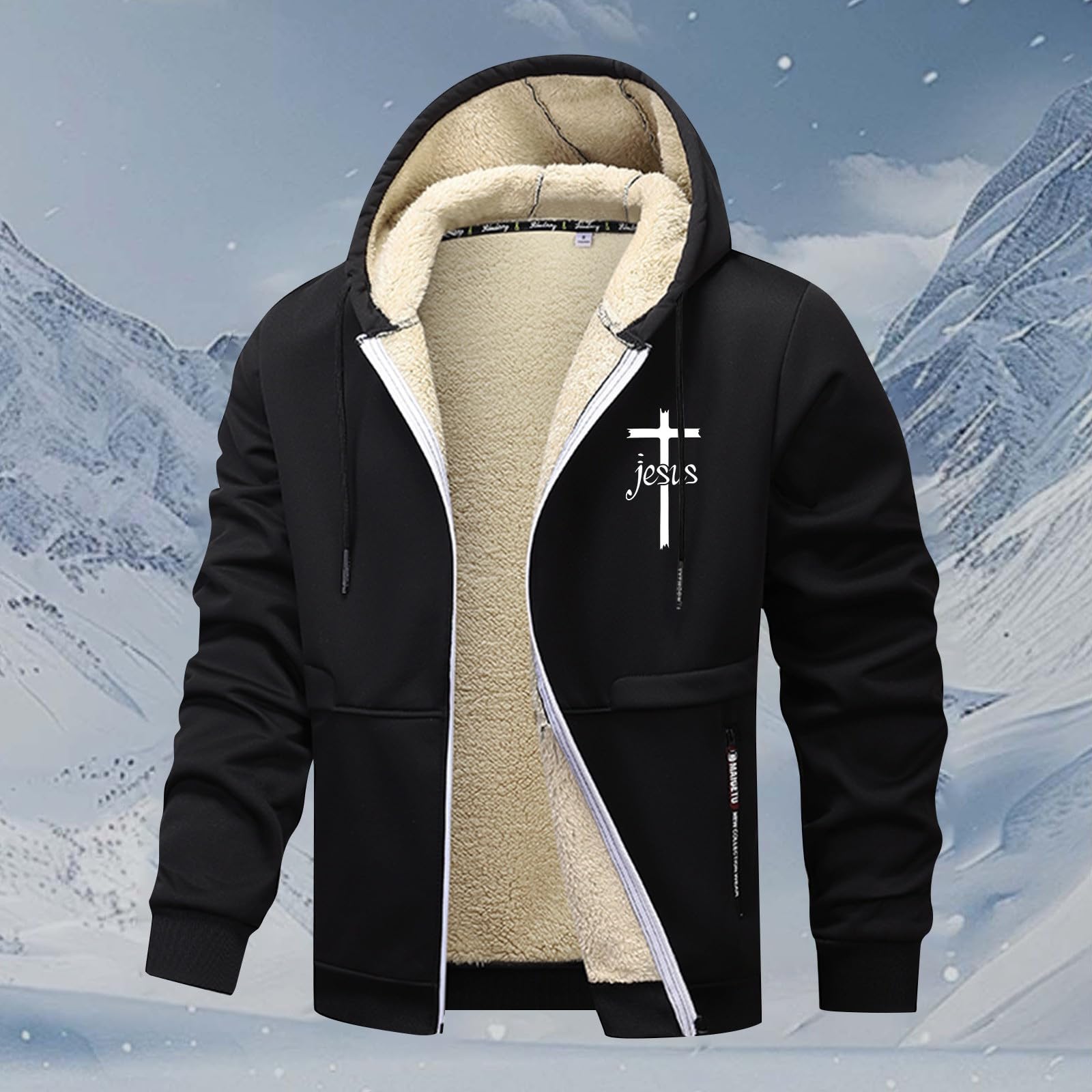 Sweat Homme Zippé,Veste Coupe-Vent à Capuche Chaude Et Coupe-Vent pour Homme Polaire DoubléE éPaisse Sweat-Shirt à Capuche Plusieurs Couleurs