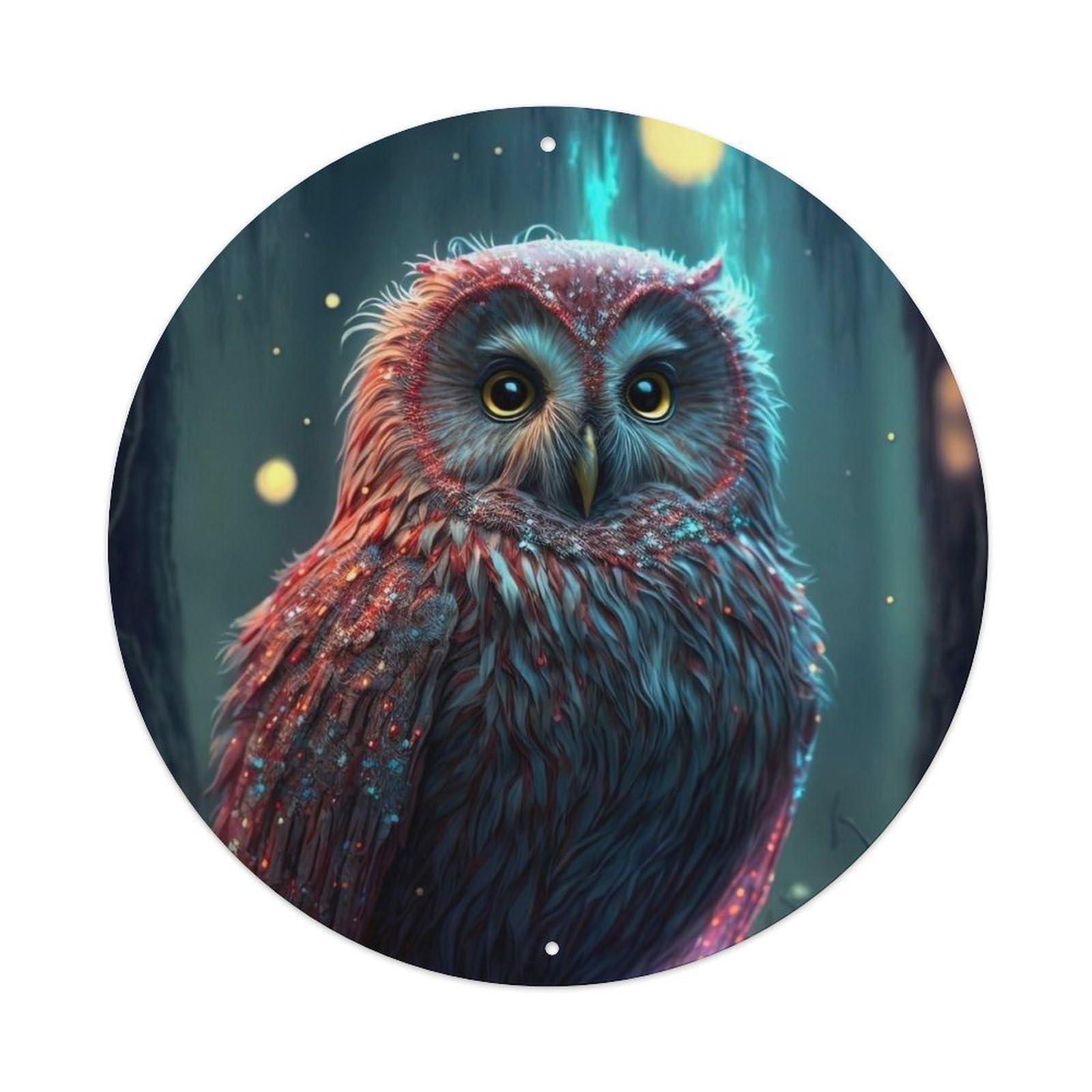 Animal Owl in The Woods Metal Tin Sign