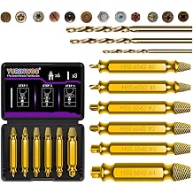 9PCS Gold Titanium-Plated Screw Extractor Set, Hardness is 80 HRC, Model HSS 6542, Screw Grab Screw Removal Tool, Longer Lasting, General bit Set Double Ended for Damaged Broken Stripped Screws