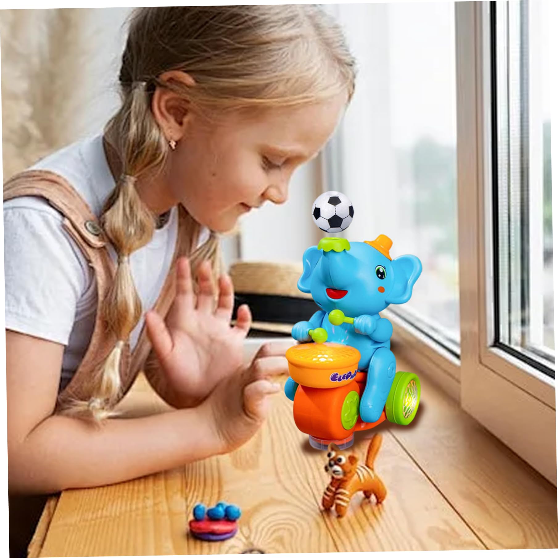 KioKids Éléphant Musical Interactif Jouet D'Éveil Avec Sons D'Animaux, Lumières Et Piano Pour Bebe 6 Mois Et Plus Coloris Turquoise B12dxsrgxa