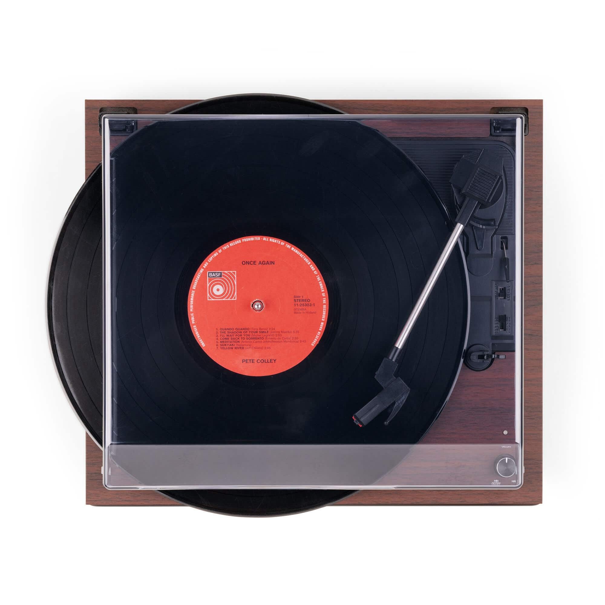 Audizio Reno - Platine Vinyle rétro avec Enceintes intégrées - Lecture 33/45/78 Tours - Design Vintage - Couleur Bois