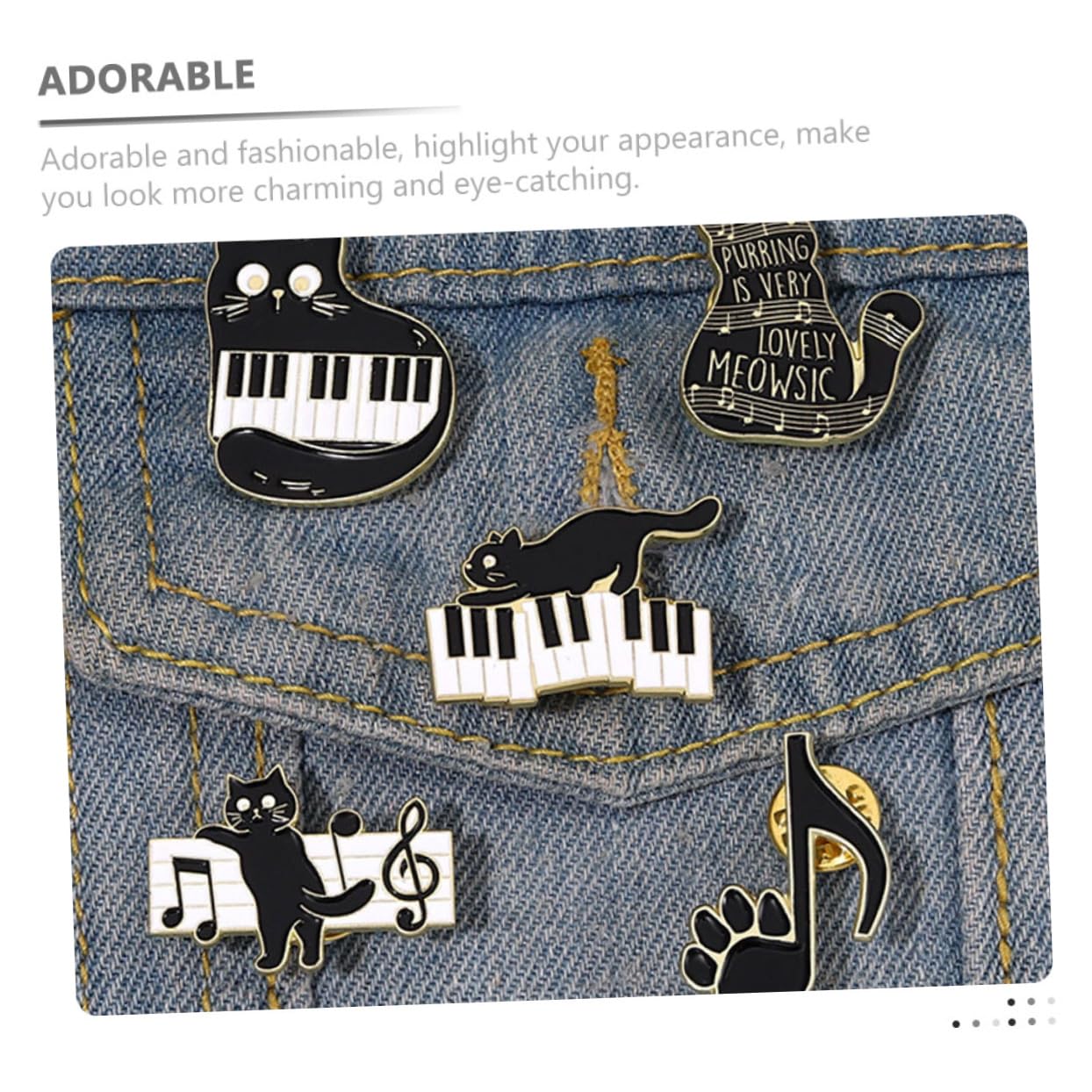 BESPORTBLE Spilla Corpetto Musicale Spilla Decorativa Perni Carino Spillo Pin Per Gatto Spille Distintive Spilla Per Abbigliamento Smalto Vestiario A Tema Lega Black