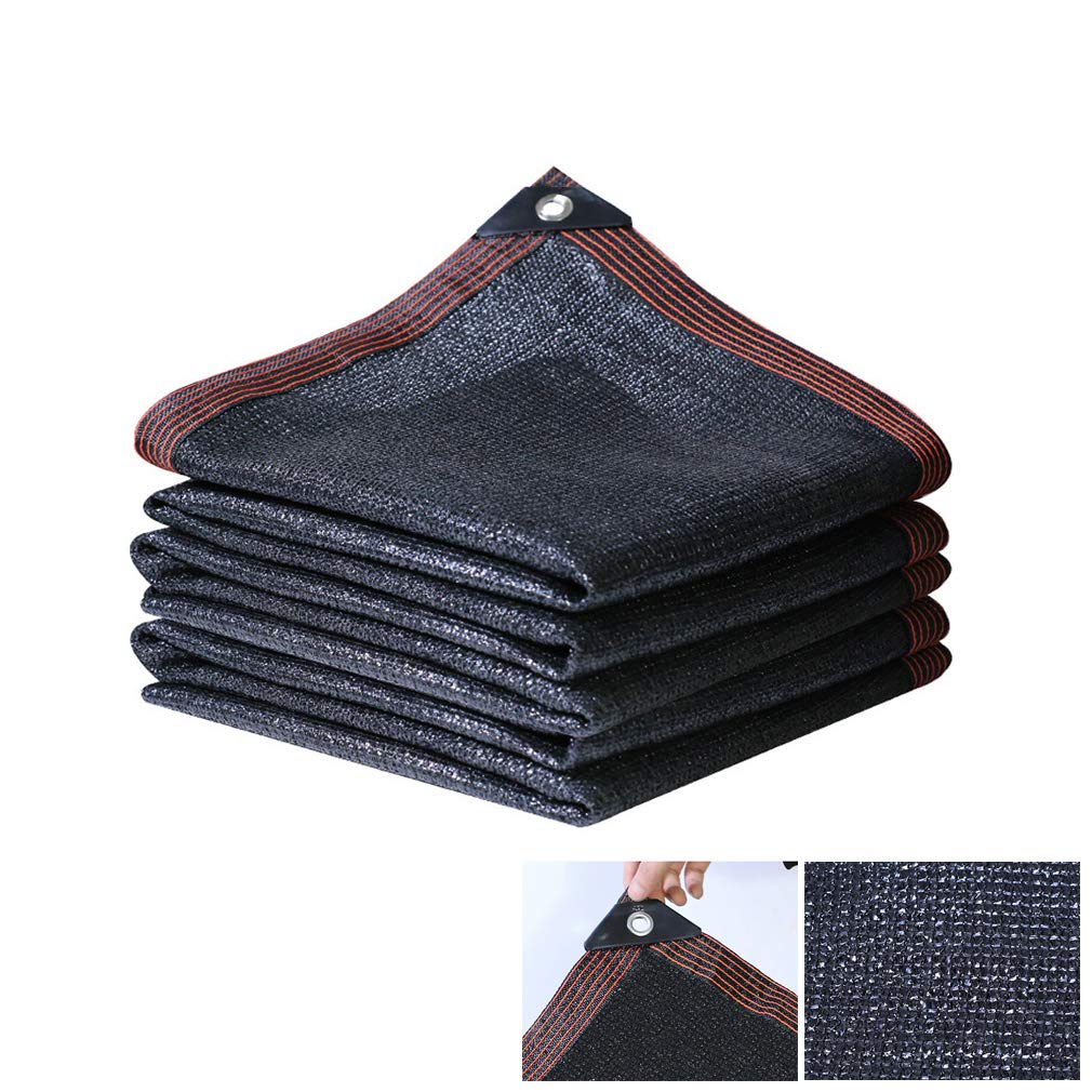Kddeon Black Water And Air Permeable Shade Cloth,90% Uv Resistant Shade Netting,Breathable Mesh Sun Block Fabric,With Grommet,For Balcony Courtyard Roof Outdoor Garden (3X3m/9.8X9.8ft)
