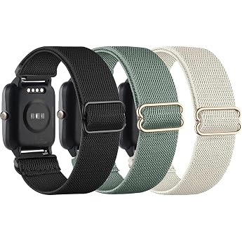 3 Pack Elastic Nylon Wristbands Compatible with 19 mm Veryfitpro ID205L Willful ID205L SW021/YAMAY ID205L SW021/LIFEBEE ID205L Loop Stretchy Replacement Strap for Uwatch3 GT Ufit Men Women