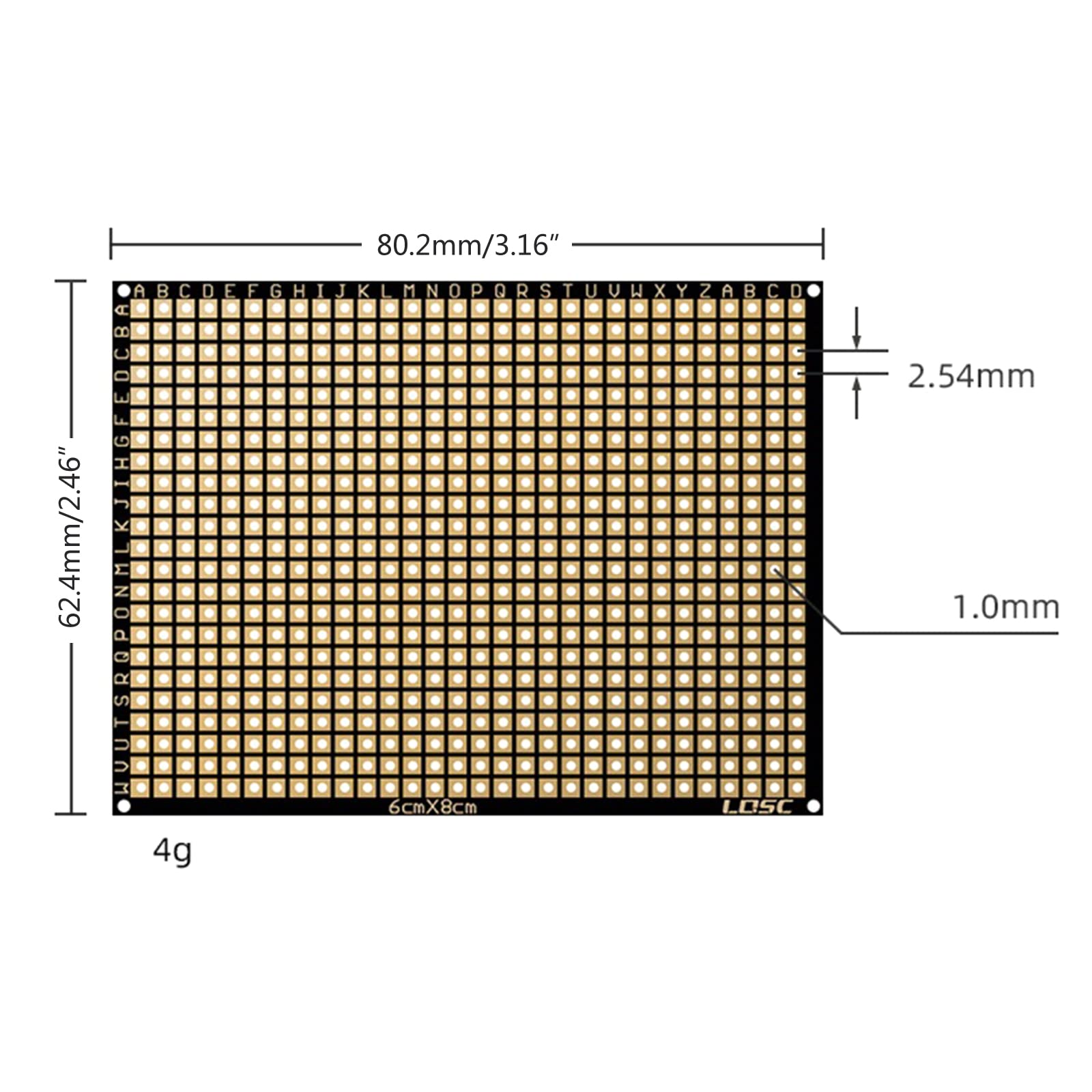 60x80mm Morbido Sottile PCB Flessibile Doppio Lato FR4 Laminato Breadboard Circuit Board Prototipi Matrici Carta Stampa Portatile