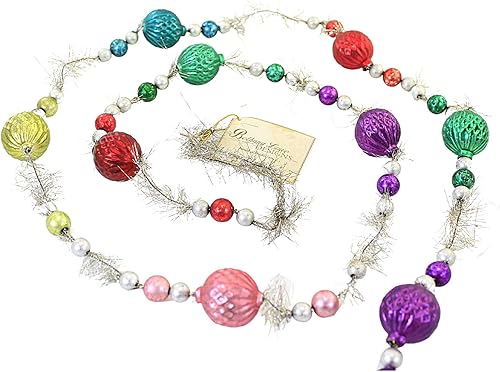 Bethany Lowe Jewel-Tide - Guirnalda de cuentas de cristal, multicolor, (LC1600)
