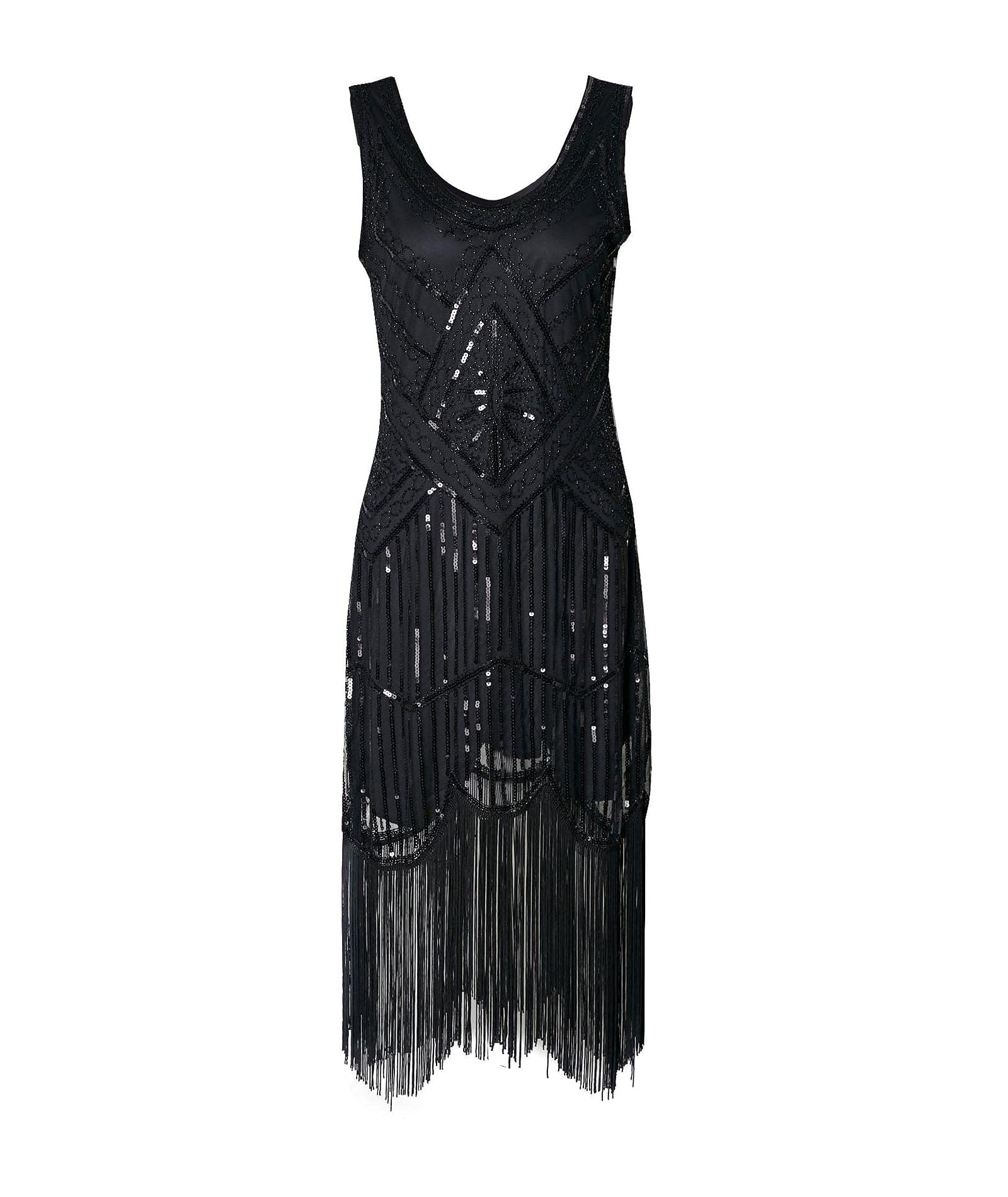 Vestido Vintage Años 20 Estilo Charleston – Con Borlas Y Lentejuelas, Hasta La Rodilla, Ideal Para Fiestas De Baile, Bodas, Cócteles Y Eventos Sociales Con Aire Gatsby