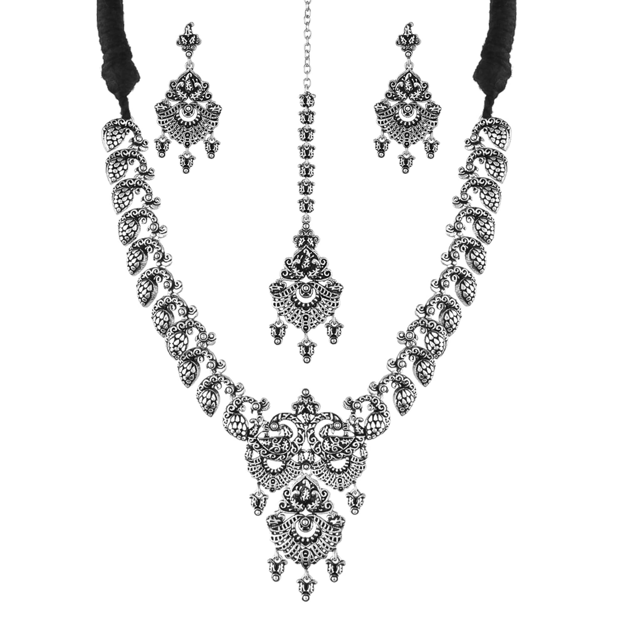 VOYLLA Morni Mayukkhi Maangtika Set|Collar Maangtika Set For Women|Silver Oxidised|Everyday Wear| (B0CZTVFLX9) Amazon Price History, Amazon Price Tracker