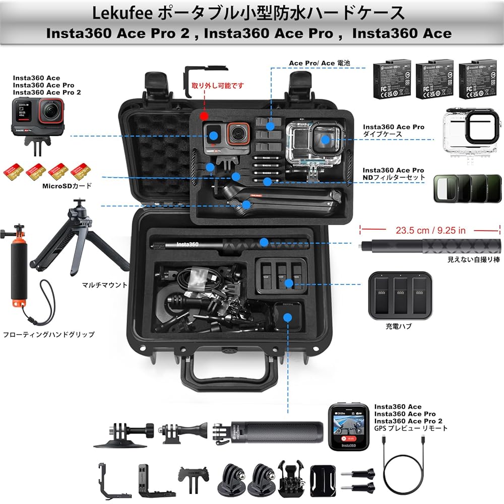 Amazon.co.jp: Lekufee Insta360 Ace Pro 2防水ハードケース