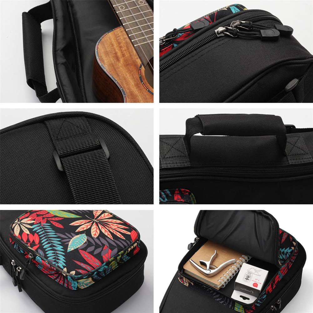 Housse Ukulélé Surwin - Étui Rembourré 21-26 Pouces - Sangle Réglable, Poche Accessoires - Soprano/Concert/Ténor