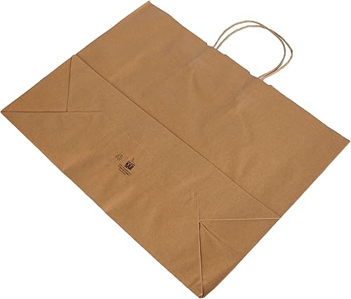 Miniatura 2 de SSWBasics Bolsas de compras grandes de papel kraft natural con asas, 16 pulgadas de ancho x 6 pulgadas de profundidad x 12 pulgadas de alto, bolsas