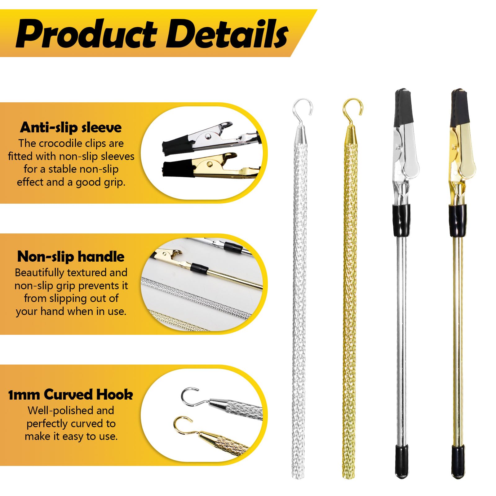 Realand 4Pcs Bracelet Helper Tool Bracelet Hooks, 2 Kinds Metal Bracelet Helper to Put on Yourself - Image 3