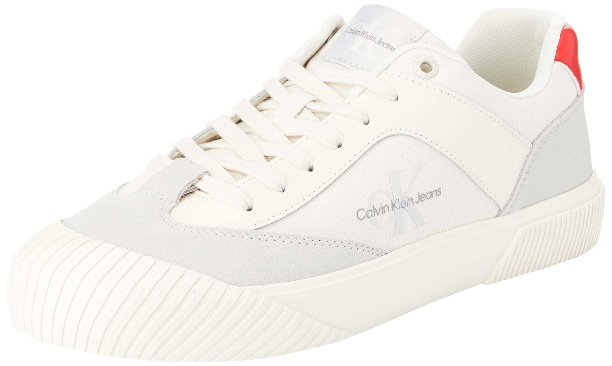 Calvin Klein Zapatillas sneaker vulcanizadas Hombre de piel, Beige (Beige), 43