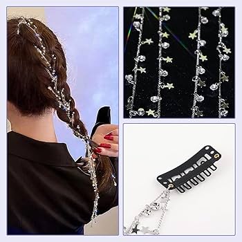 Amazon.co.jp: nalaina ラインストーンヘアチェーン 三つ編み用ヘア