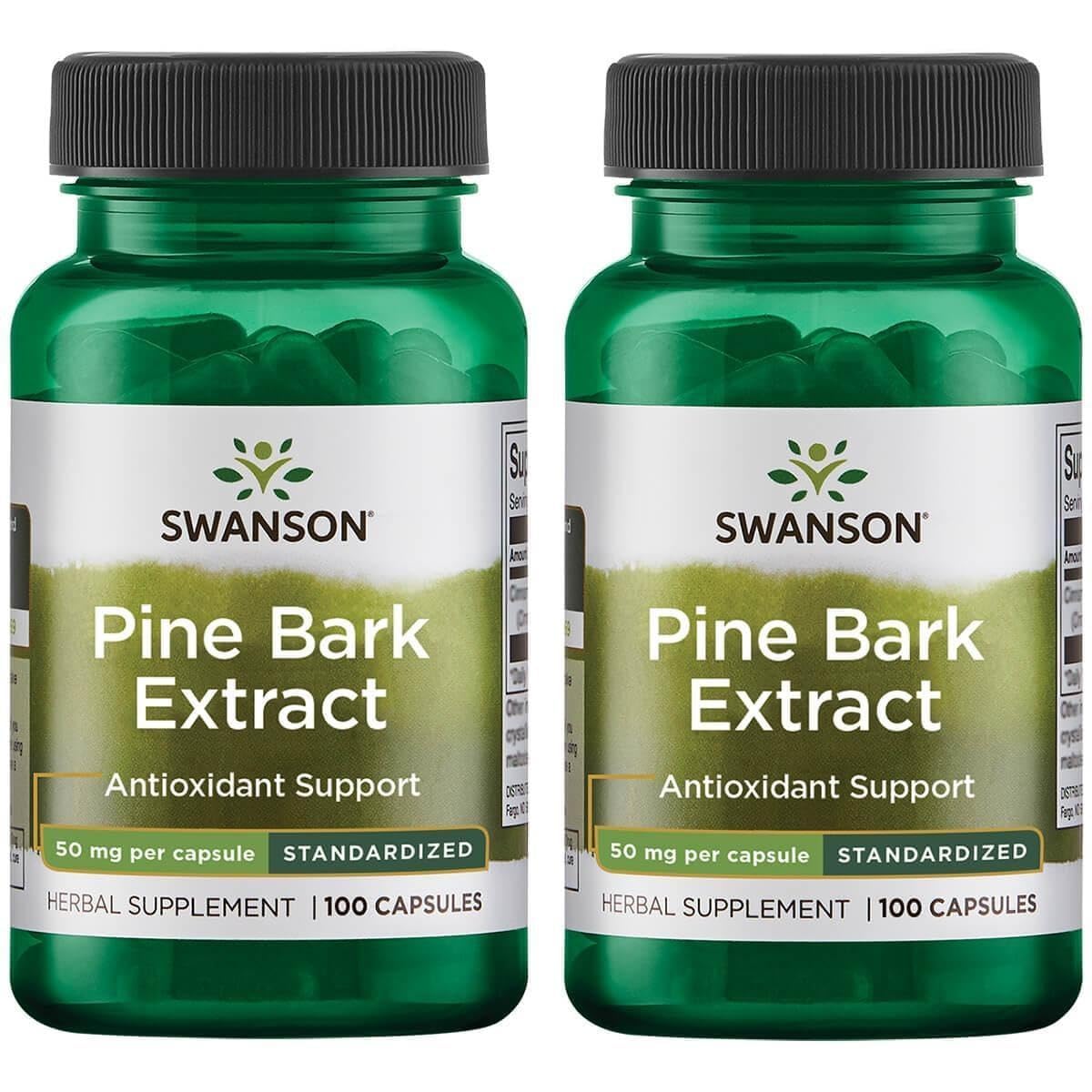 Swanson Pine Bark Extract 50 Milligrams, 100 Capsules, 2 Pack 100 Count (Pack of 2)