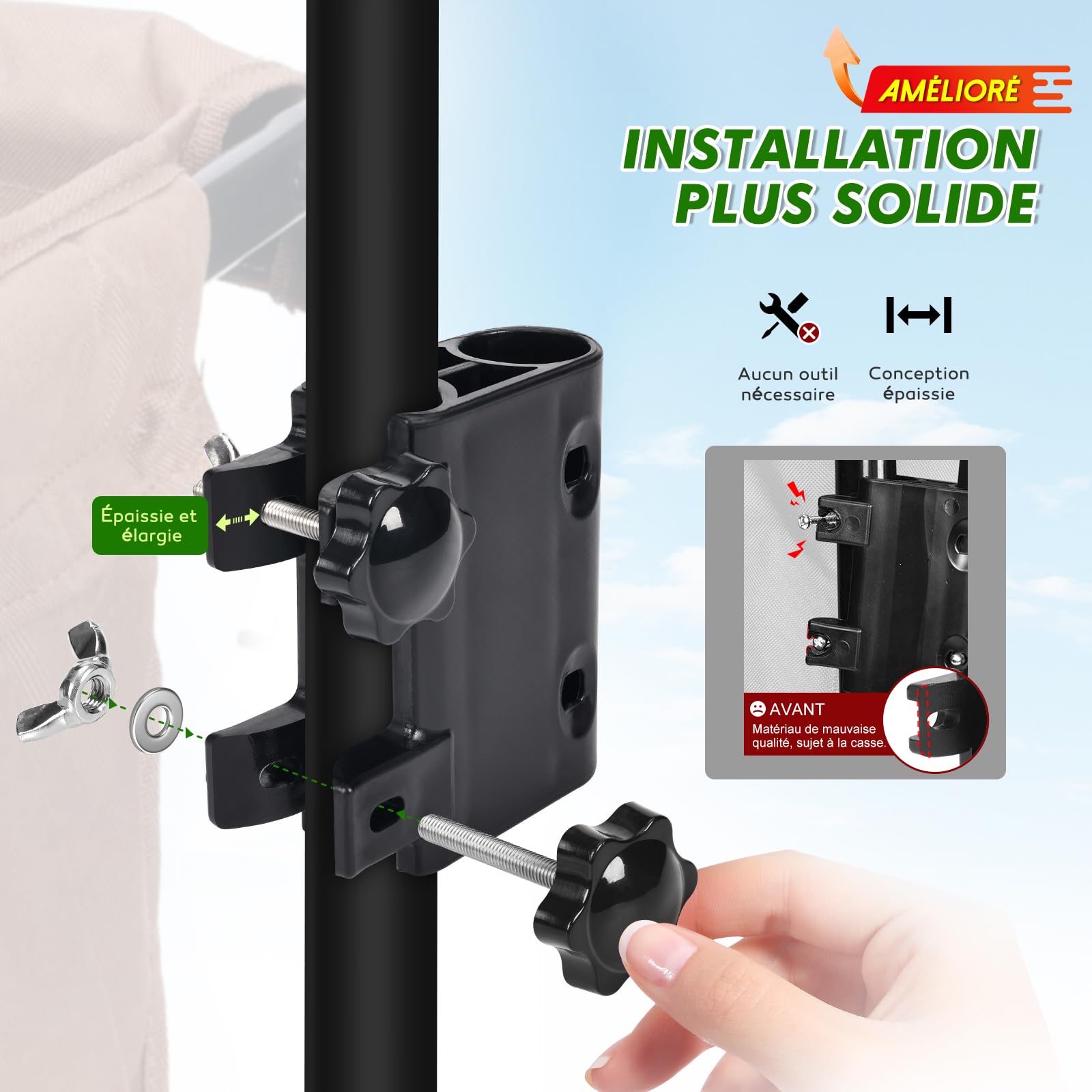 Poignée Universelle Pliable pour Chariot - Barre de Poussée/Traction Ergonomique en Acier Renforcé pour Caddies, Chariots de Plage, Poussettes et Landaus