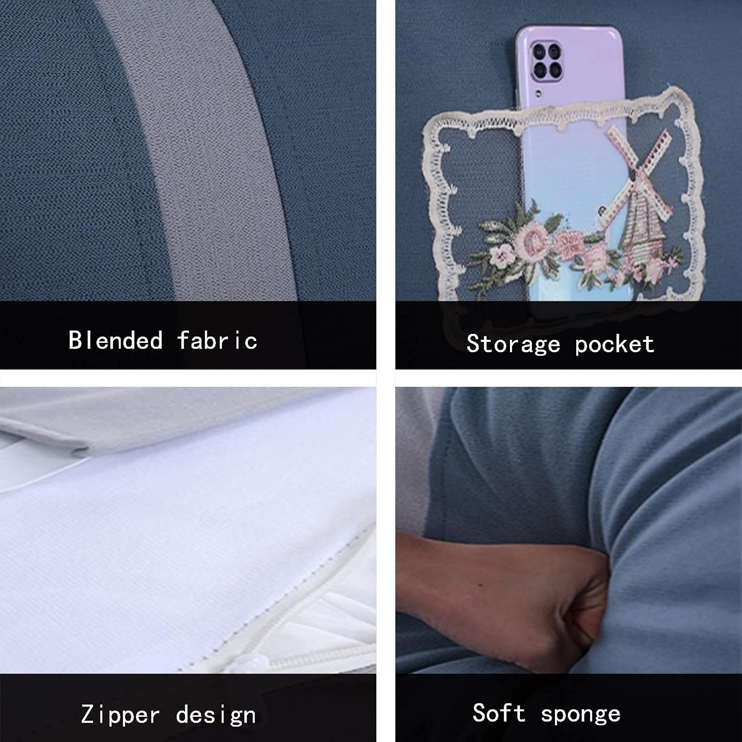 Headboard Bed Backrest Cushion Bedside Oversized Throw Cushion Pp Cotton Filling for Bedroom Children's Room 5 Color 5 Size (Color : Gray Size : 150X60X13cm) (Orange 120X60X13cm)