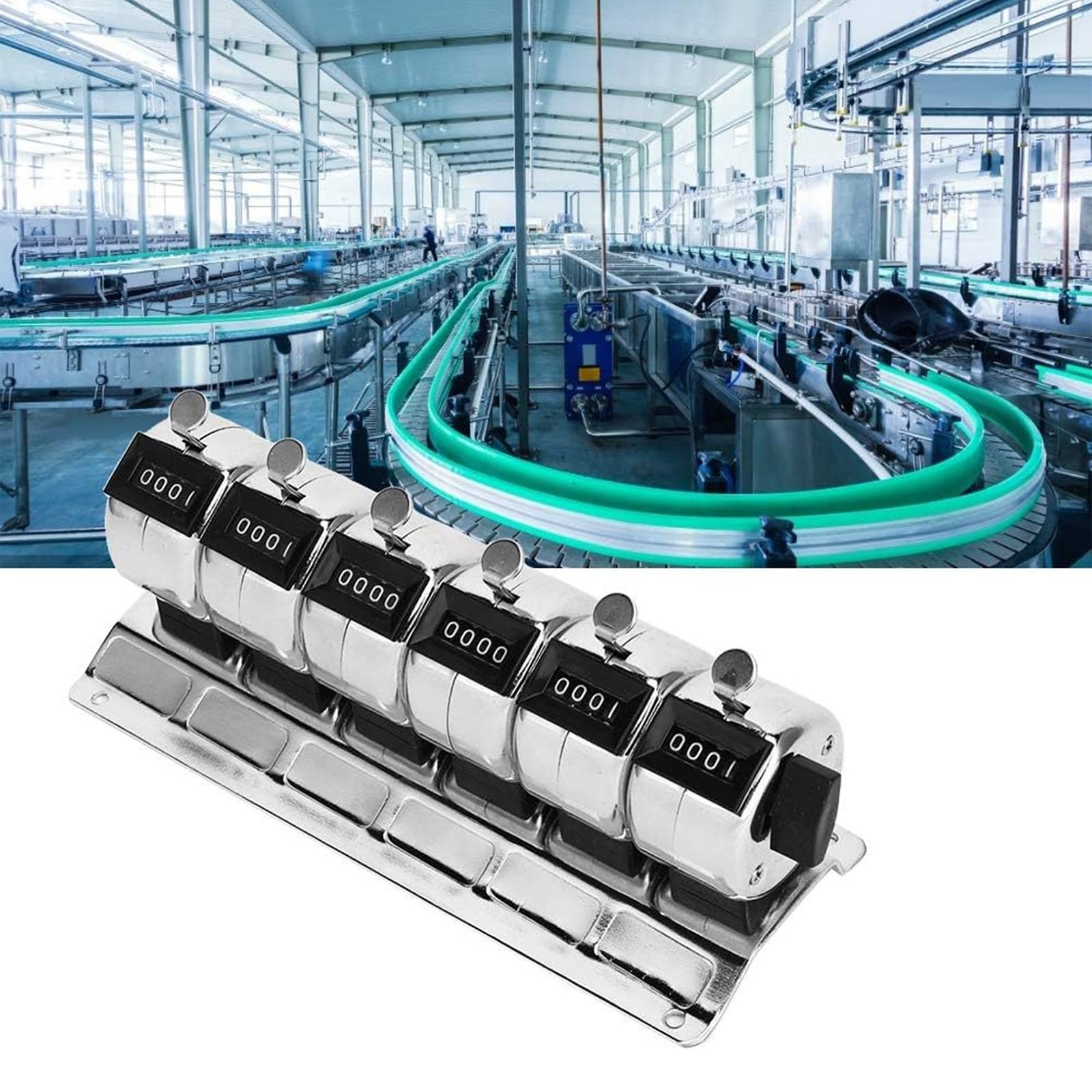 Contatore manuale in acciaio con manopola di ripristino Strumento di conteggio portatile per laboratorio/officina Monitoraggio dell'inventario Strumento di conteggio dei clic manuali