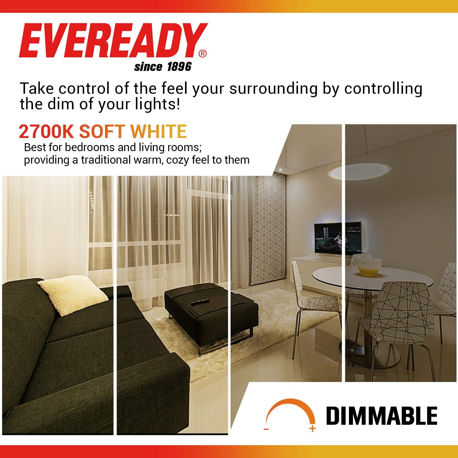 50% оƒƒ Dіѕсоunt EVEREADY Led Light Bulbs, Dimmable, 60 Watt Equivalent Light Bulbs (9W Led Bulb), 800 Lumens, 2700K Soft White Color, A19 E26 Base Led Replacement for Halogen Bulb, ES and UL Certified - 6 Pack Blасk Frіdау - 60% оƒƒ EVEREADY Led Light Bulbs, Dimmable, 60 Watt Equivalent Light Bulbs (9W Led Bulb), 800 Lumens, 2700K Soft White Color, A19 E26 Base Led Replacement for Halogen Bulb, ES and UL Certified - 6 Pack