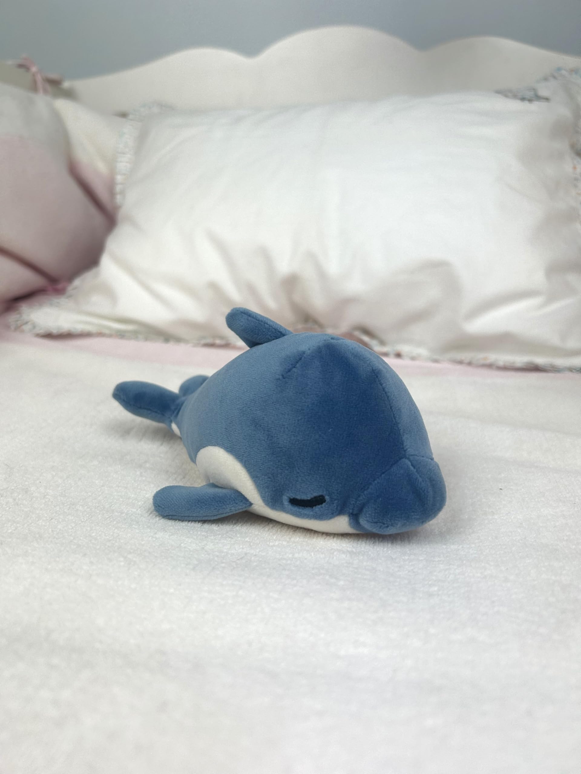Peluche Nemu Nemu Flip Delfino 11 Cm | Morbido Peluche Giapponese Nicki | Compagno Coccoloso Per Bambini 0+ Mesi | Extra Morbido E Avvolgente