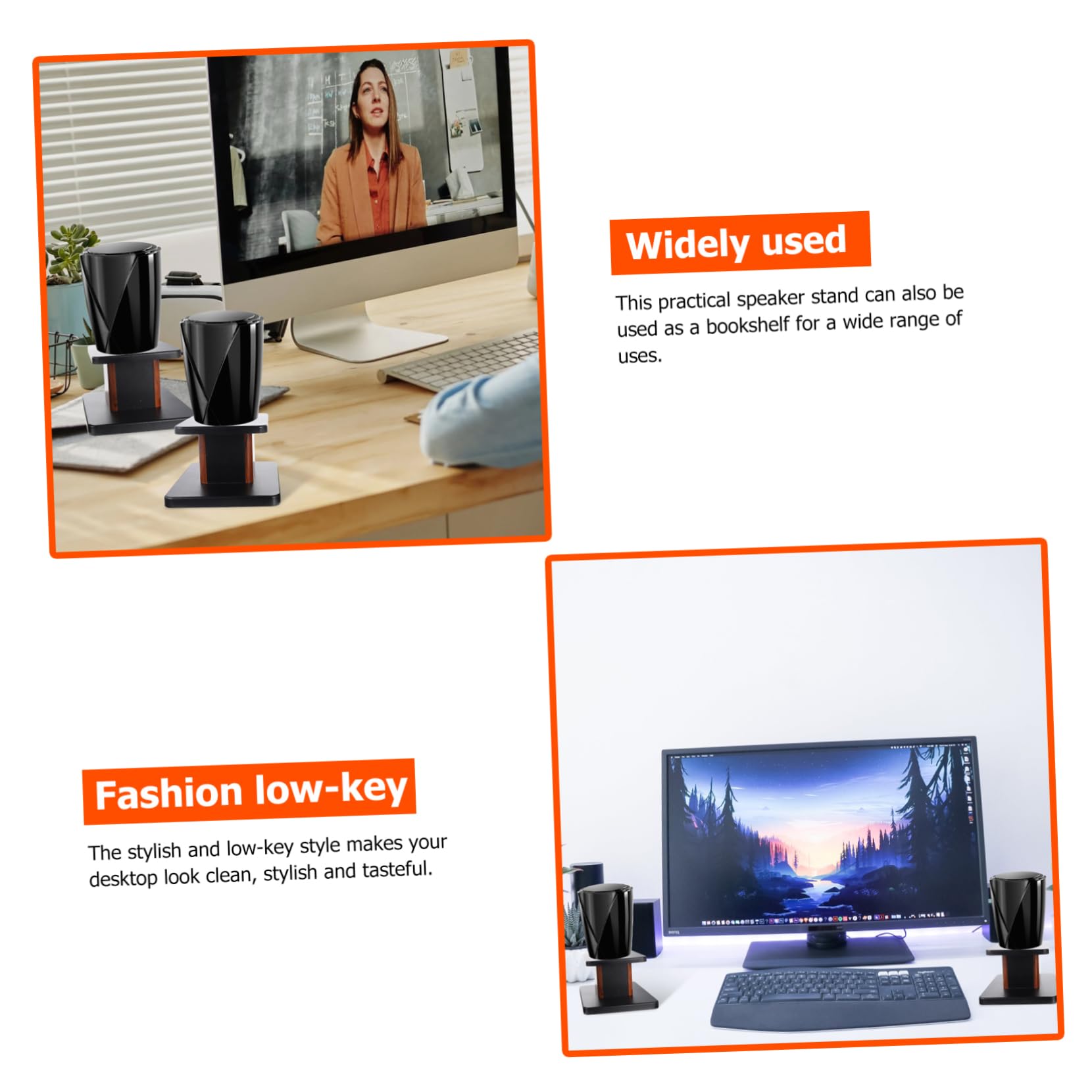 SEWACC 1pair Floor-Standing Speaker Stand Widened Base for Surround Sound Stylish Speaker Holder for Home and Ktv Use Creative Design Sound Quality and