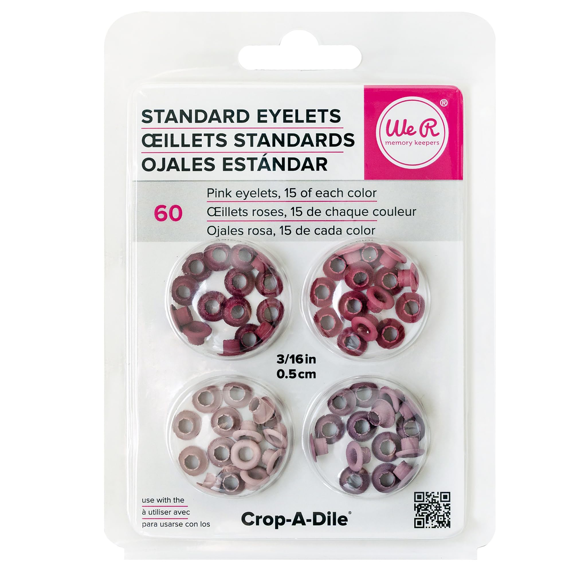 We R Memory Keepers Pink Eyelets For Scrapbooking, Standard